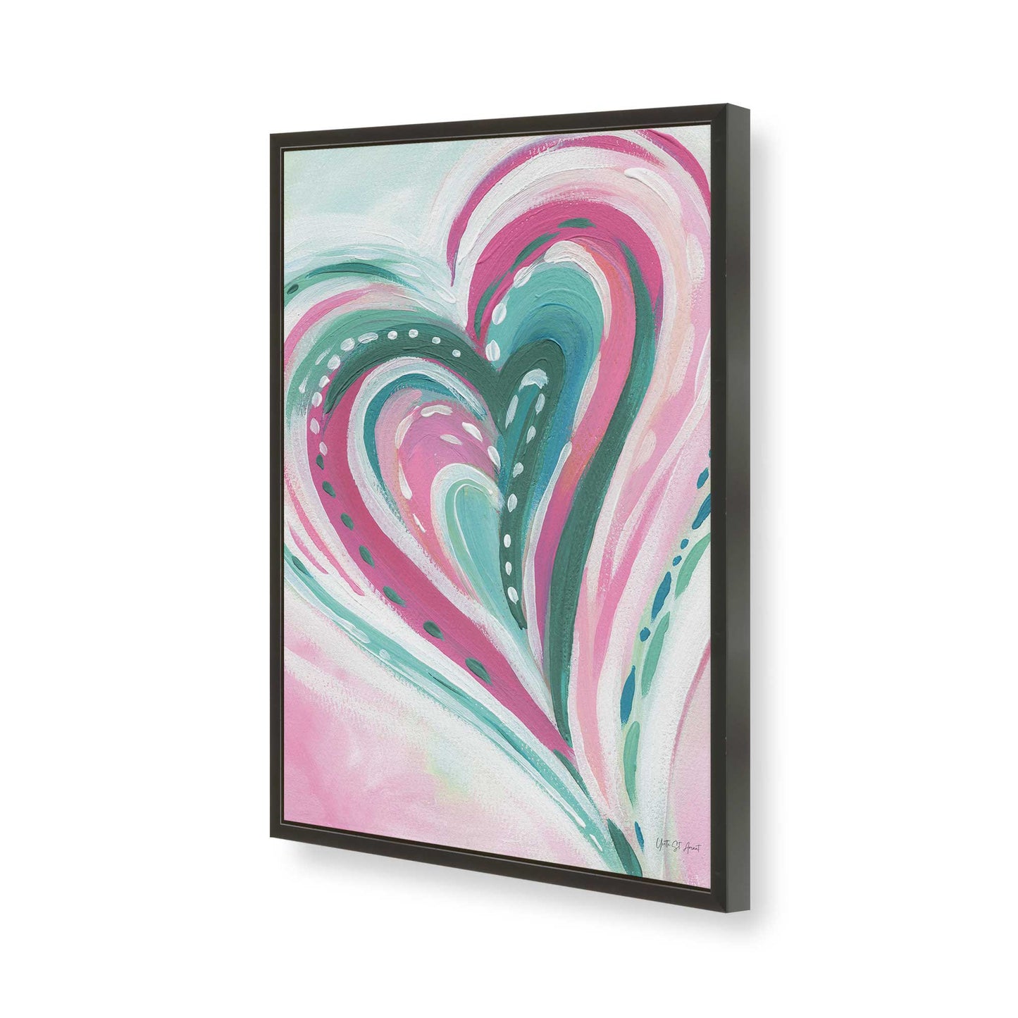 [Color:Satin Black], Picture of art in a Satin Black frame of the corner