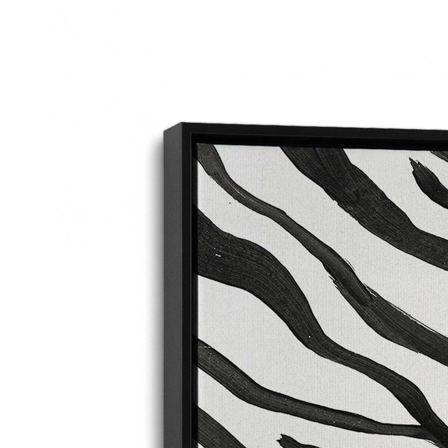 [Color:Satin Black], Picture of art in a Satin Black frame at an angle