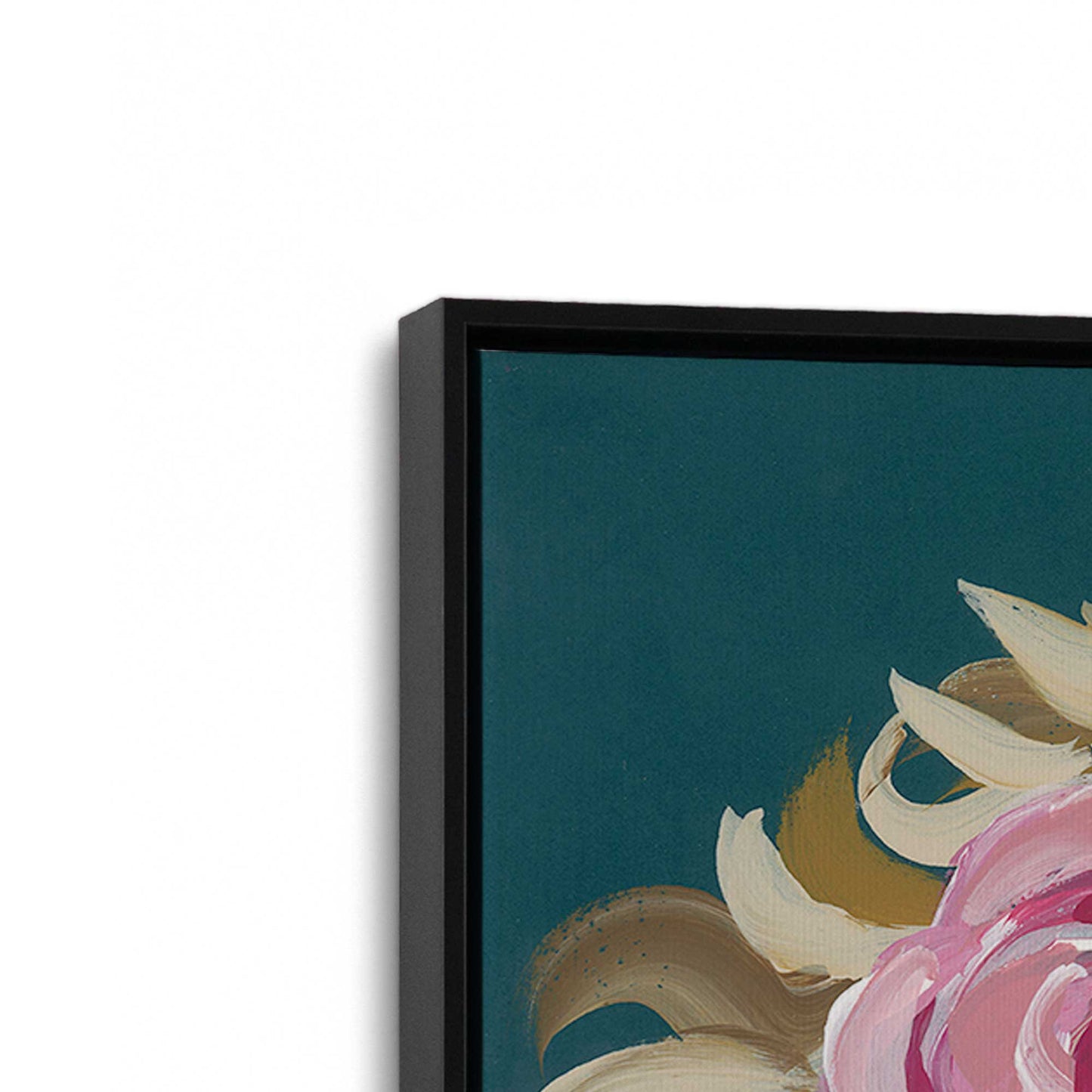 [Color:Satin Black], Picture of art in a Satin Black frame at an angle