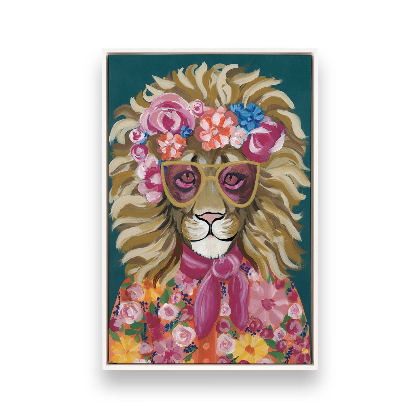 [Color:Opaque White], Picture of art in a White frame