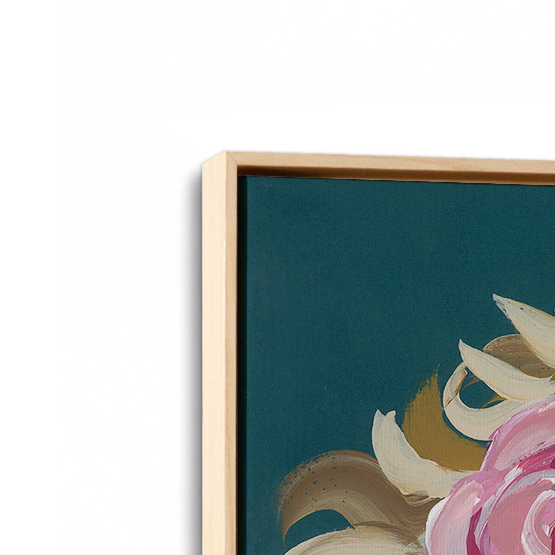 [Color:American Maple], Picture of art in a American Maple frame at an angle