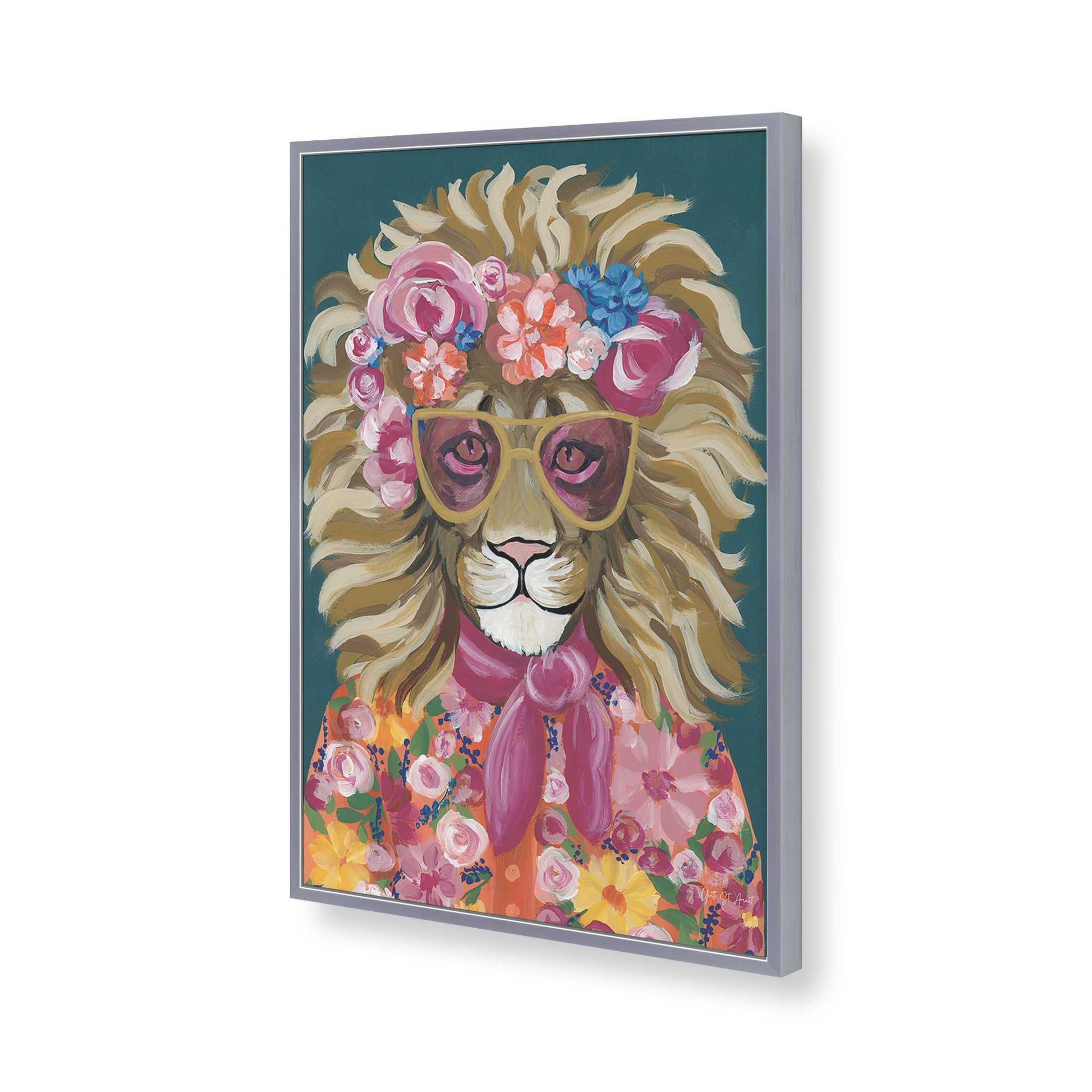 [Color:Polished Chrome], Picture of art in a Polished Chrome frame of the corner