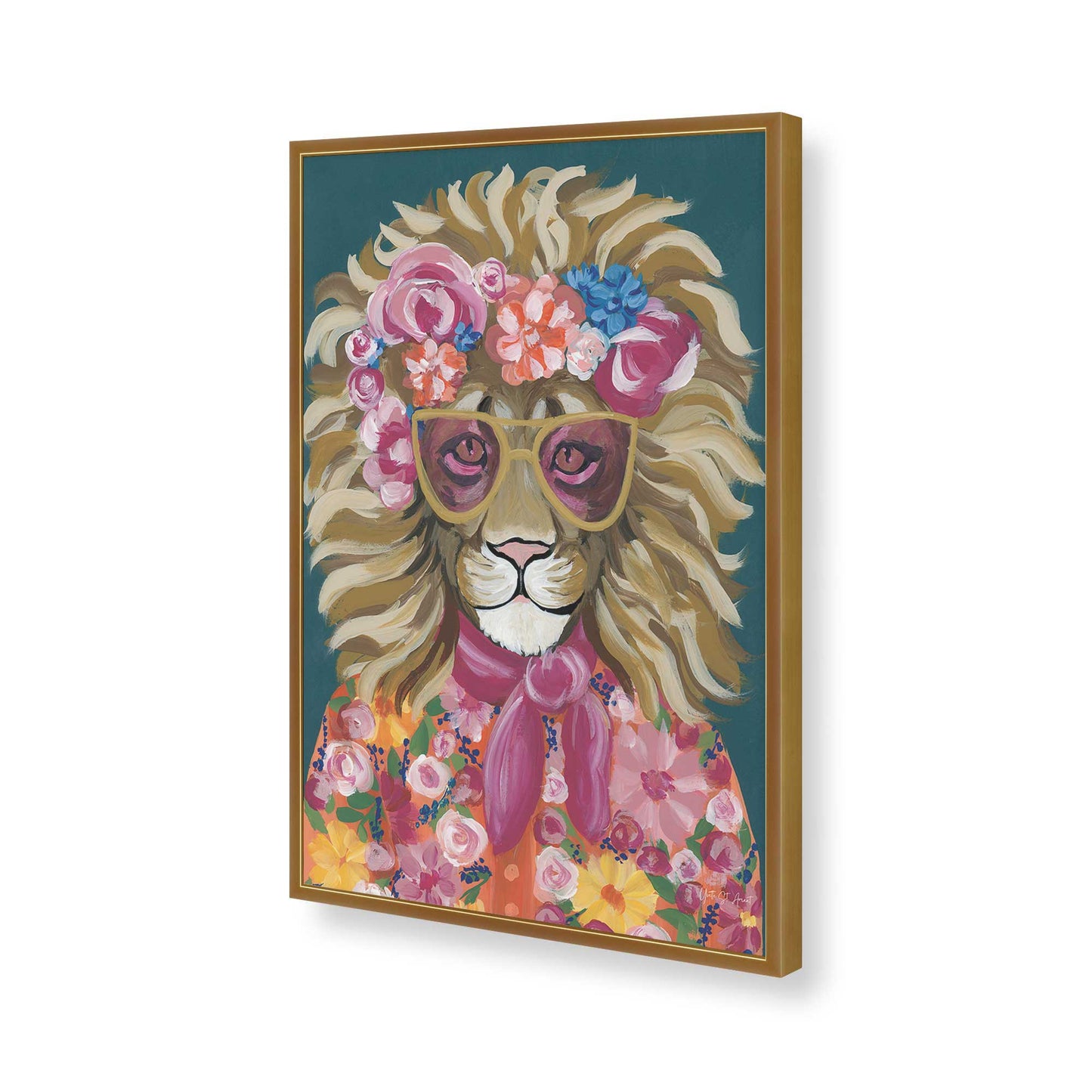 [Color:Polished Gold], Picture of art in a Polished Gold frame of the corner