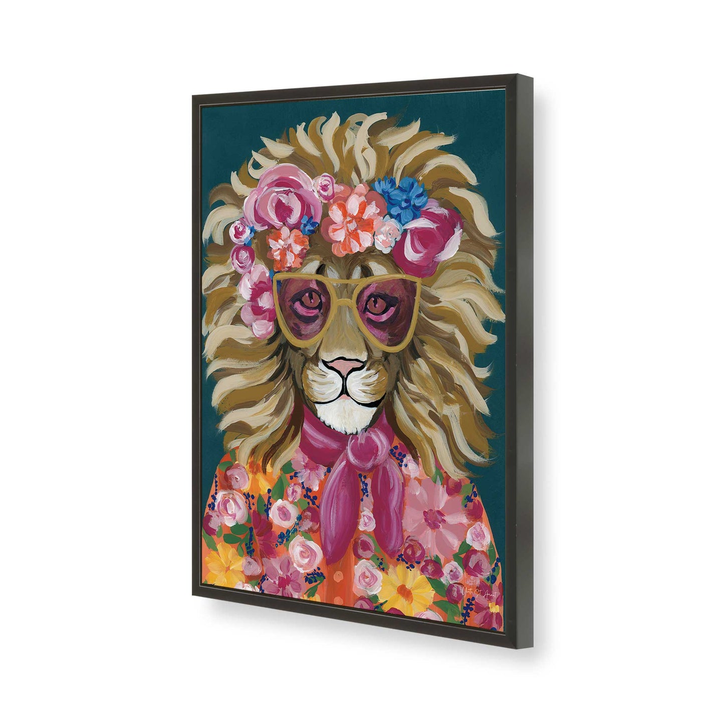 [Color:Satin Black], Picture of art in a Satin Black frame of the corner