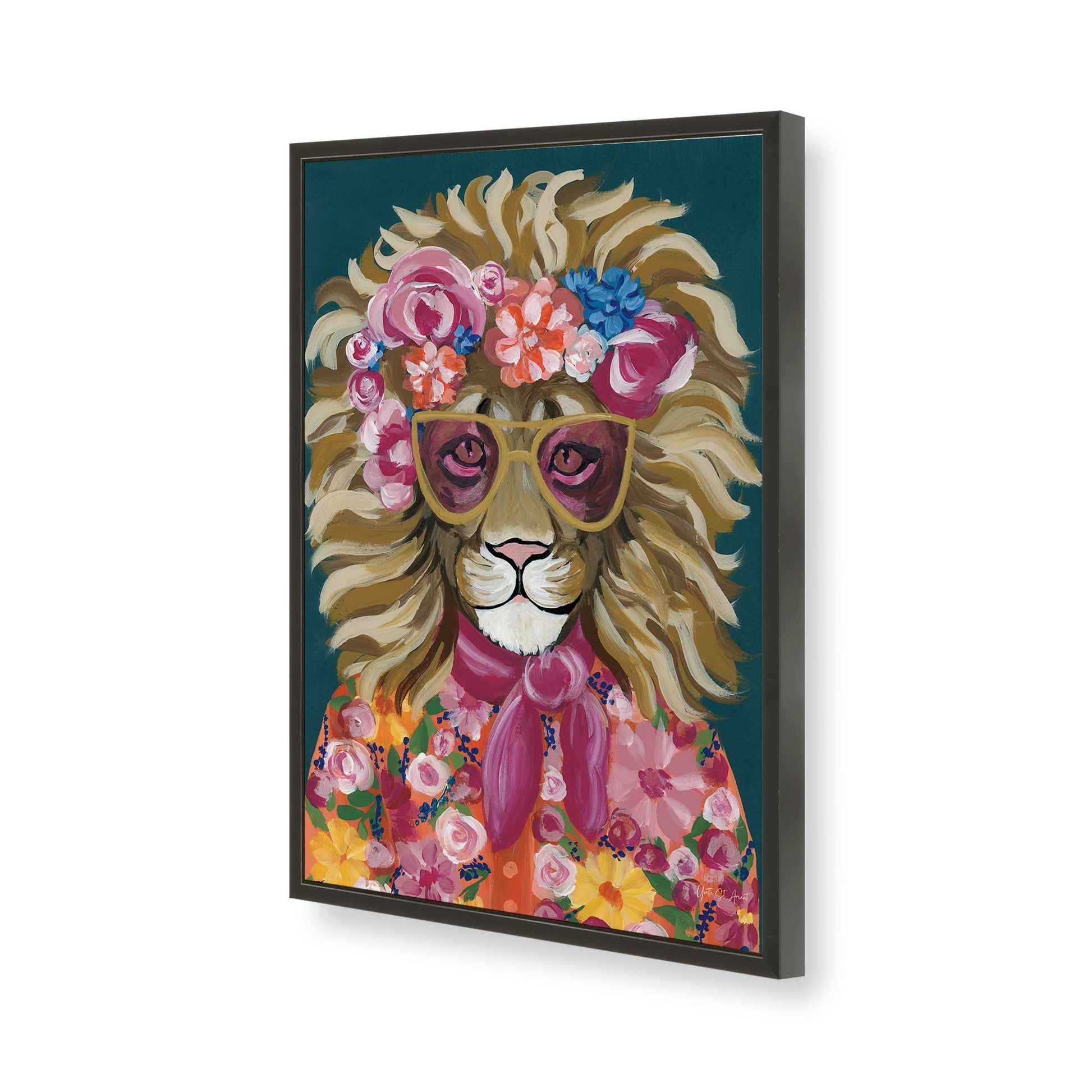 [Color:Satin Black], Picture of art in a Satin Black frame of the corner