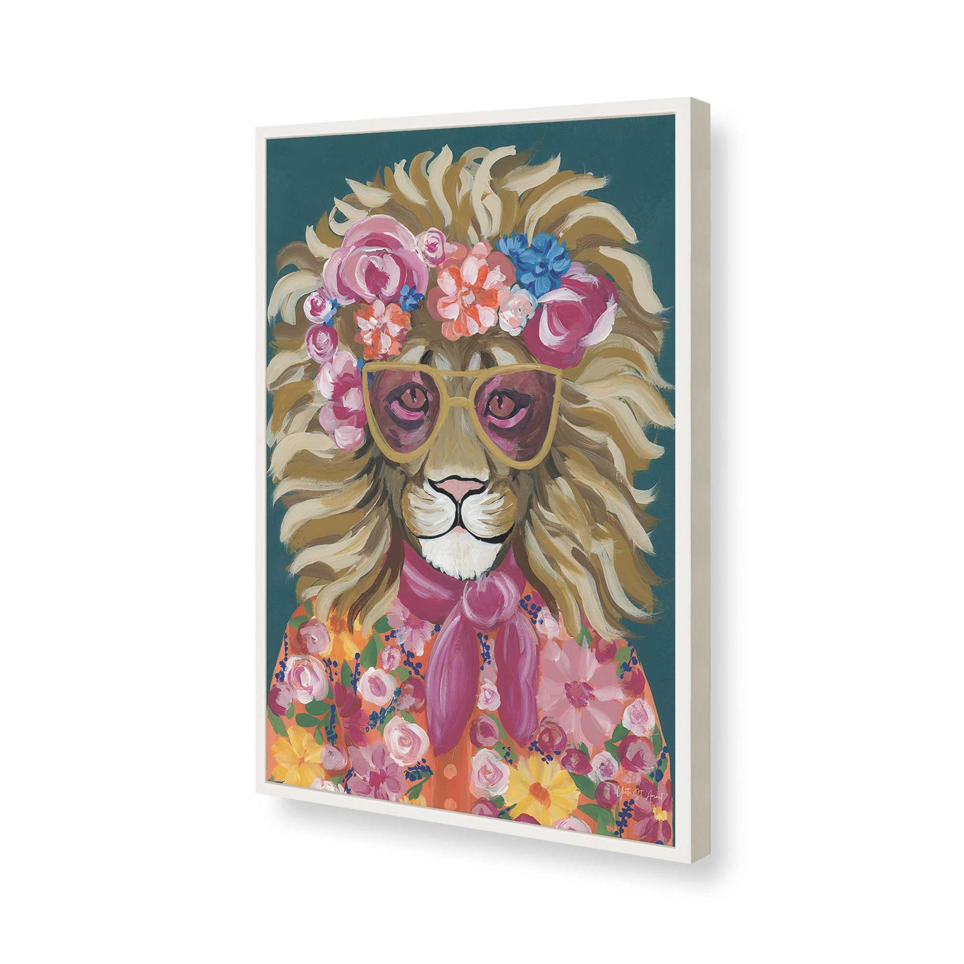 [Color:Opaque White], Picture of art in a Opaque White frame of the corner