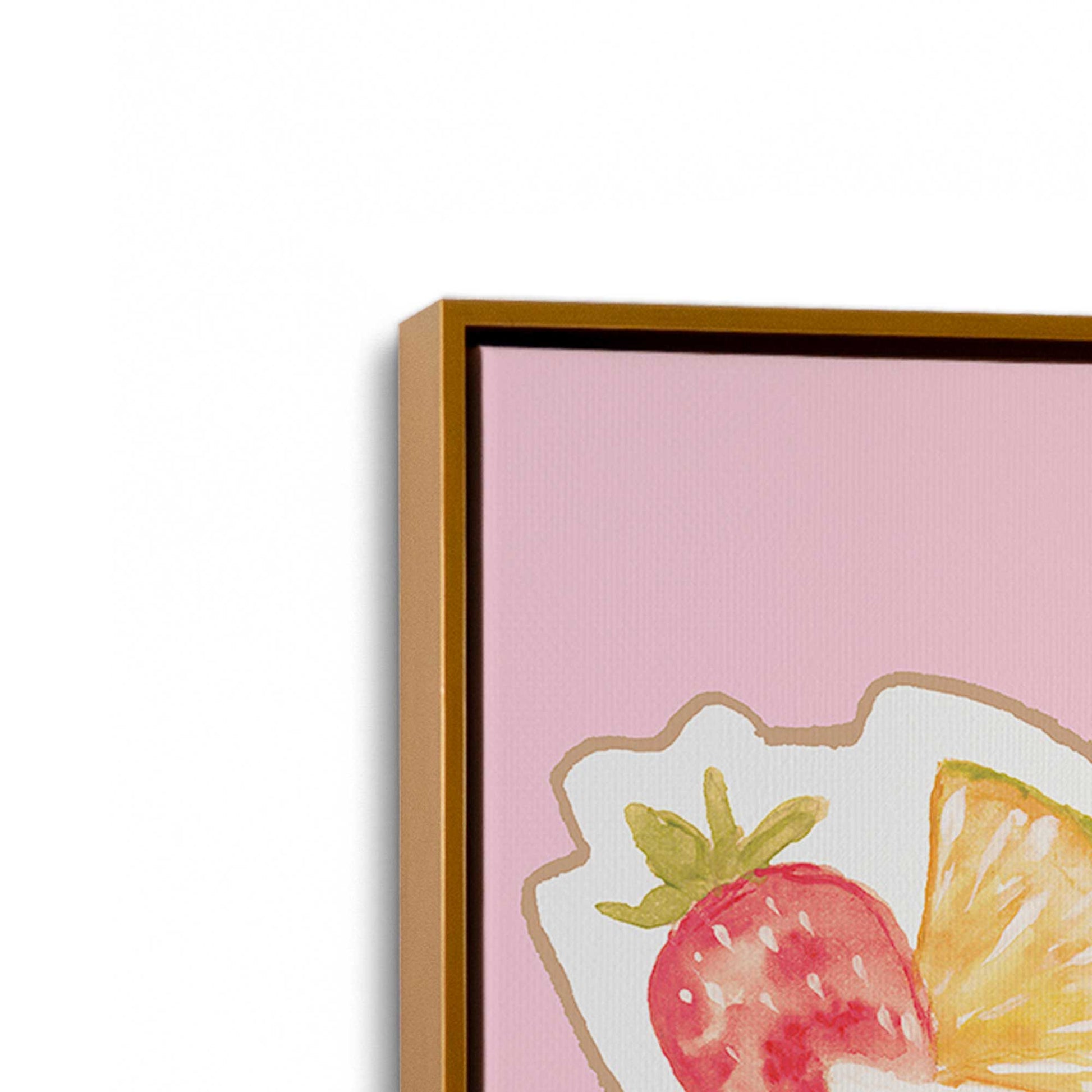 [Color:Polished Gold], Picture of art in a Polished Gold frame at an angle