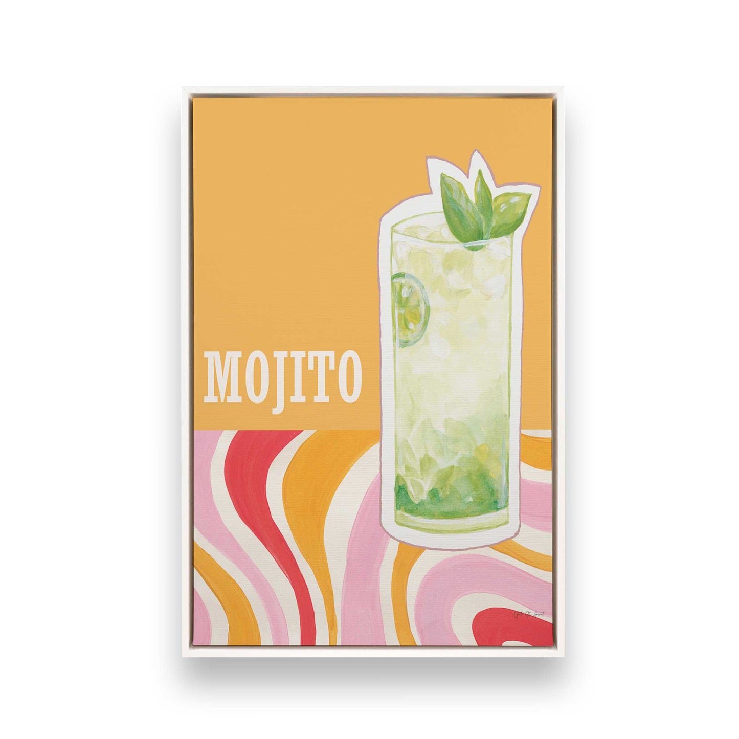 [Color:Opaque White], Picture of art in a White frame