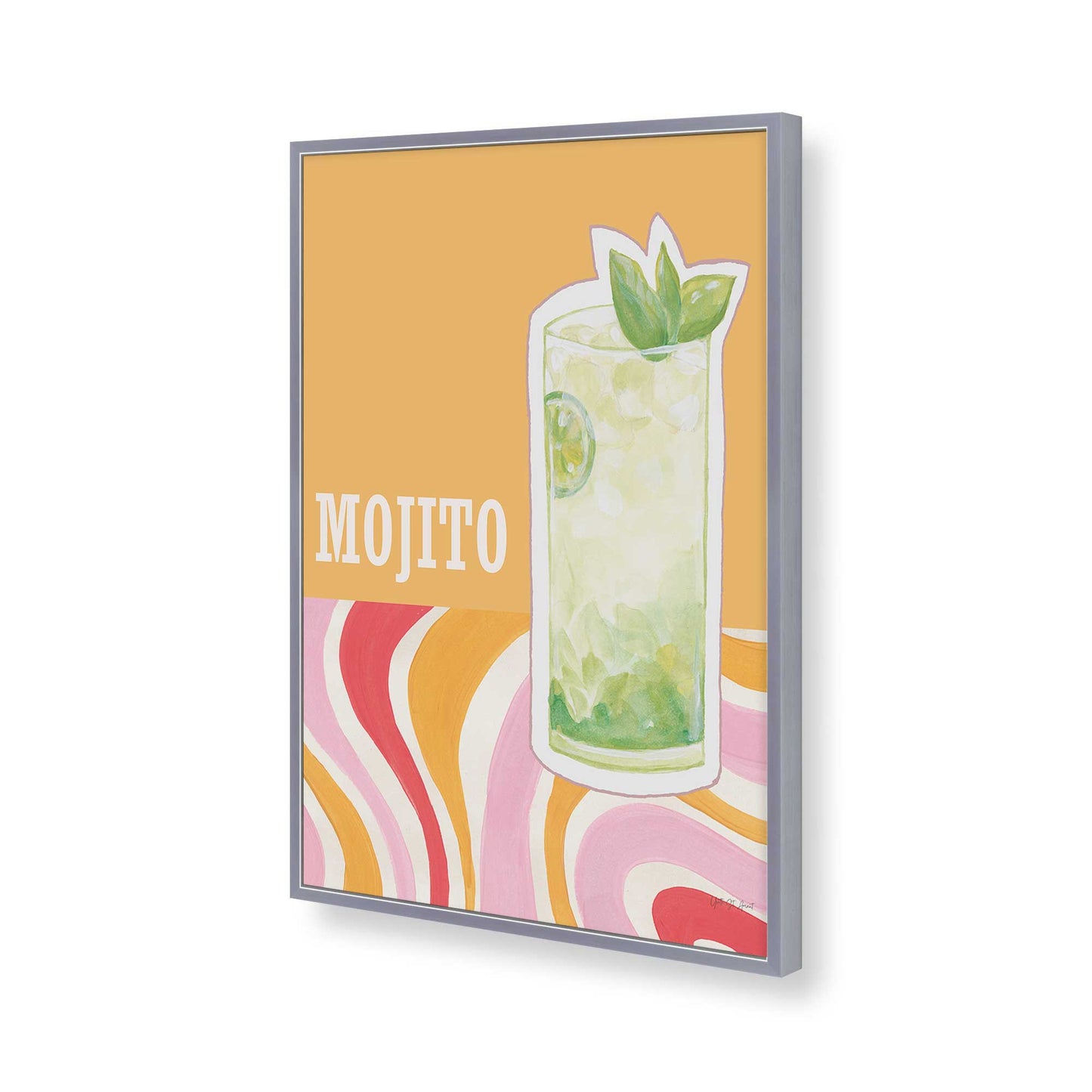 [Color:Polished Chrome], Picture of art in a Polished Chrome frame of the corner