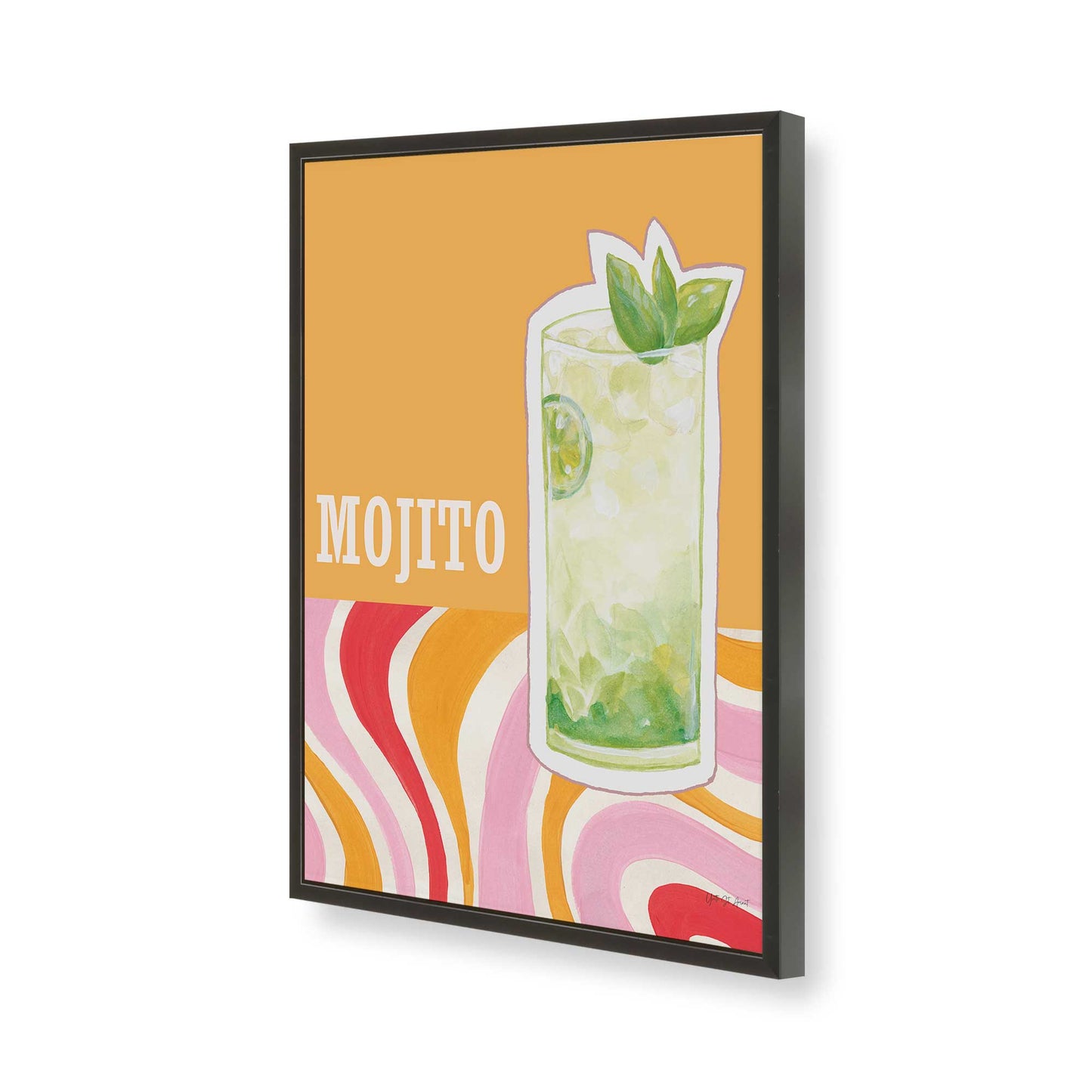 [Color:Satin Black], Picture of art in a Satin Black frame of the corner