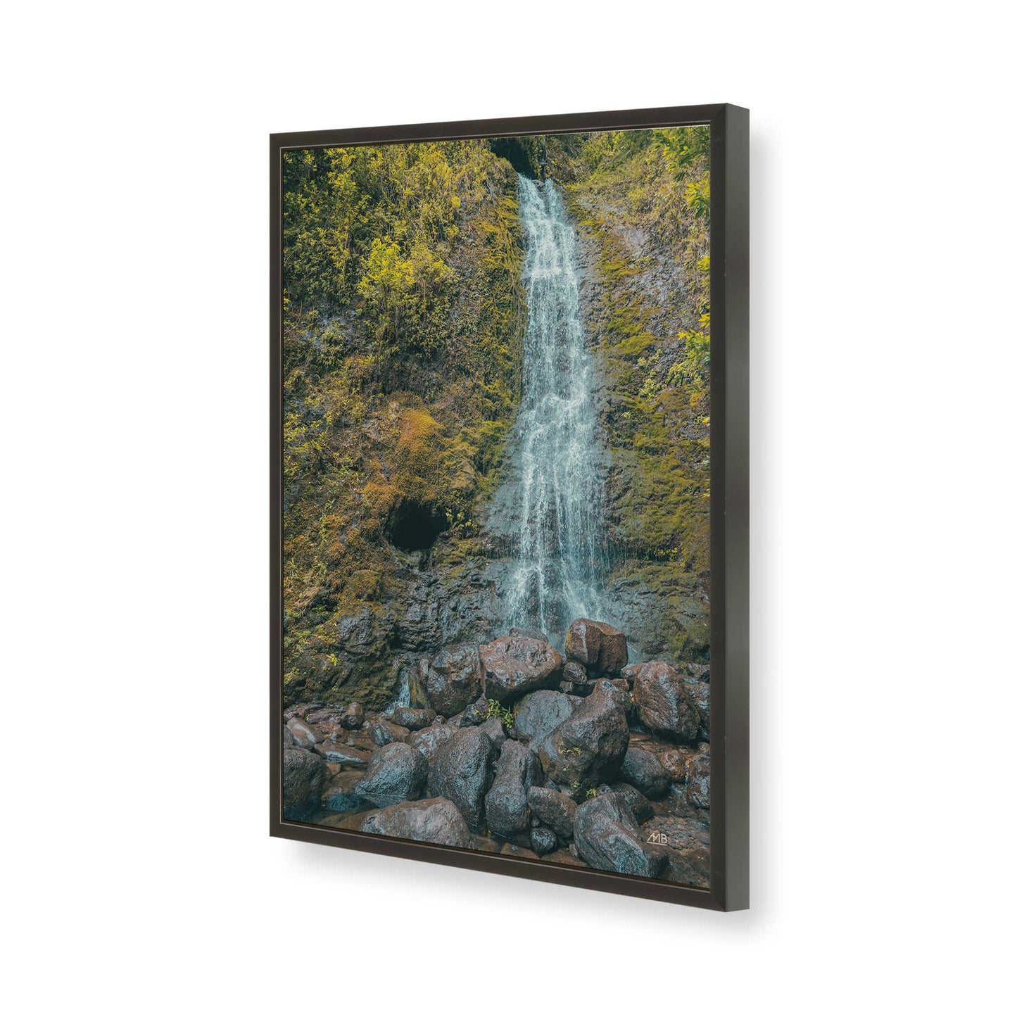 [Color:Satin Black], Picture of art in a Satin Black frame of the corner