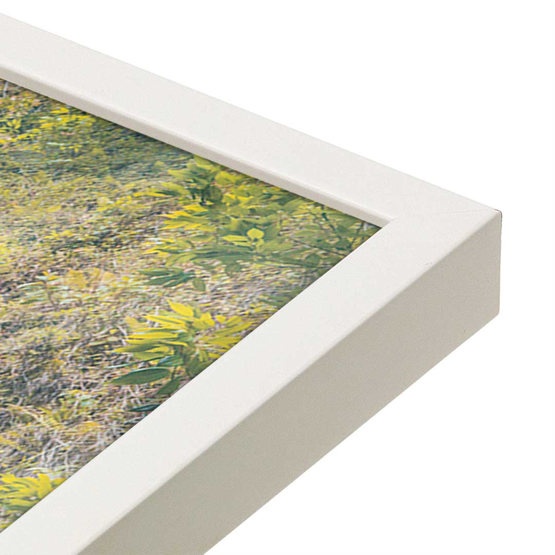 [Color:Opaque White], Picture of art in a Opaque White frame at an angle