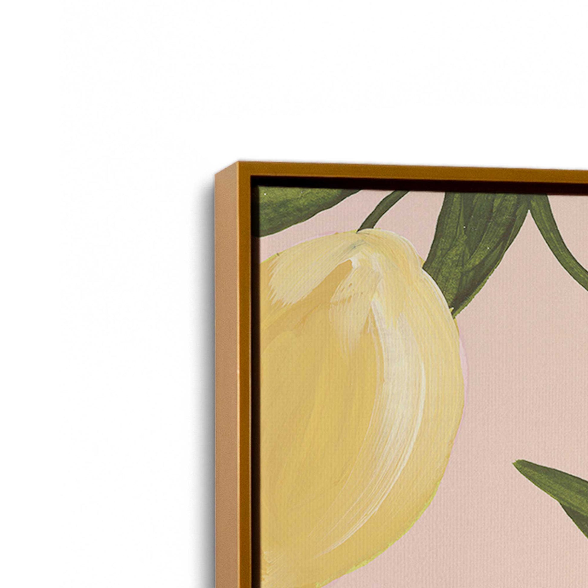 [Color:Polished Gold], Picture of art in a Polished Gold frame at an angle