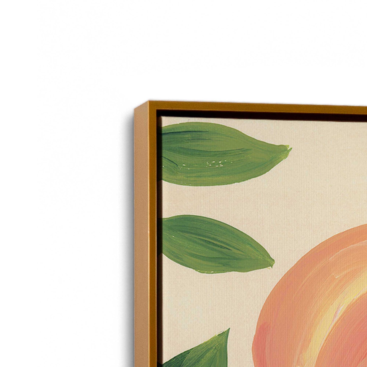 [Color:Polished Gold], Picture of art in a Polished Gold frame at an angle