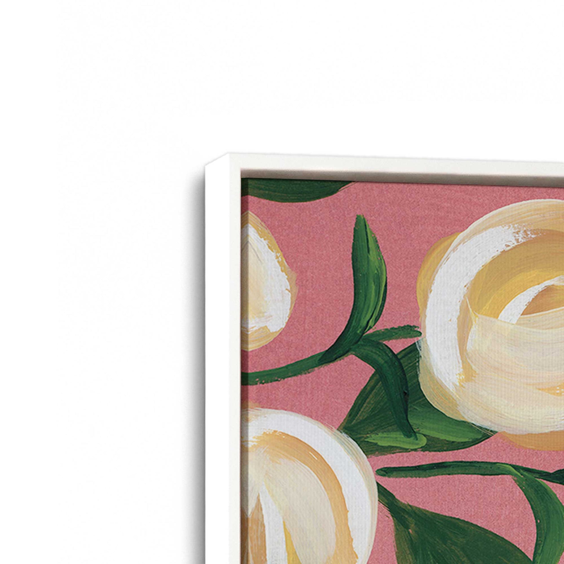 [Color:Opaque White], Picture of art in a White frame at an angle