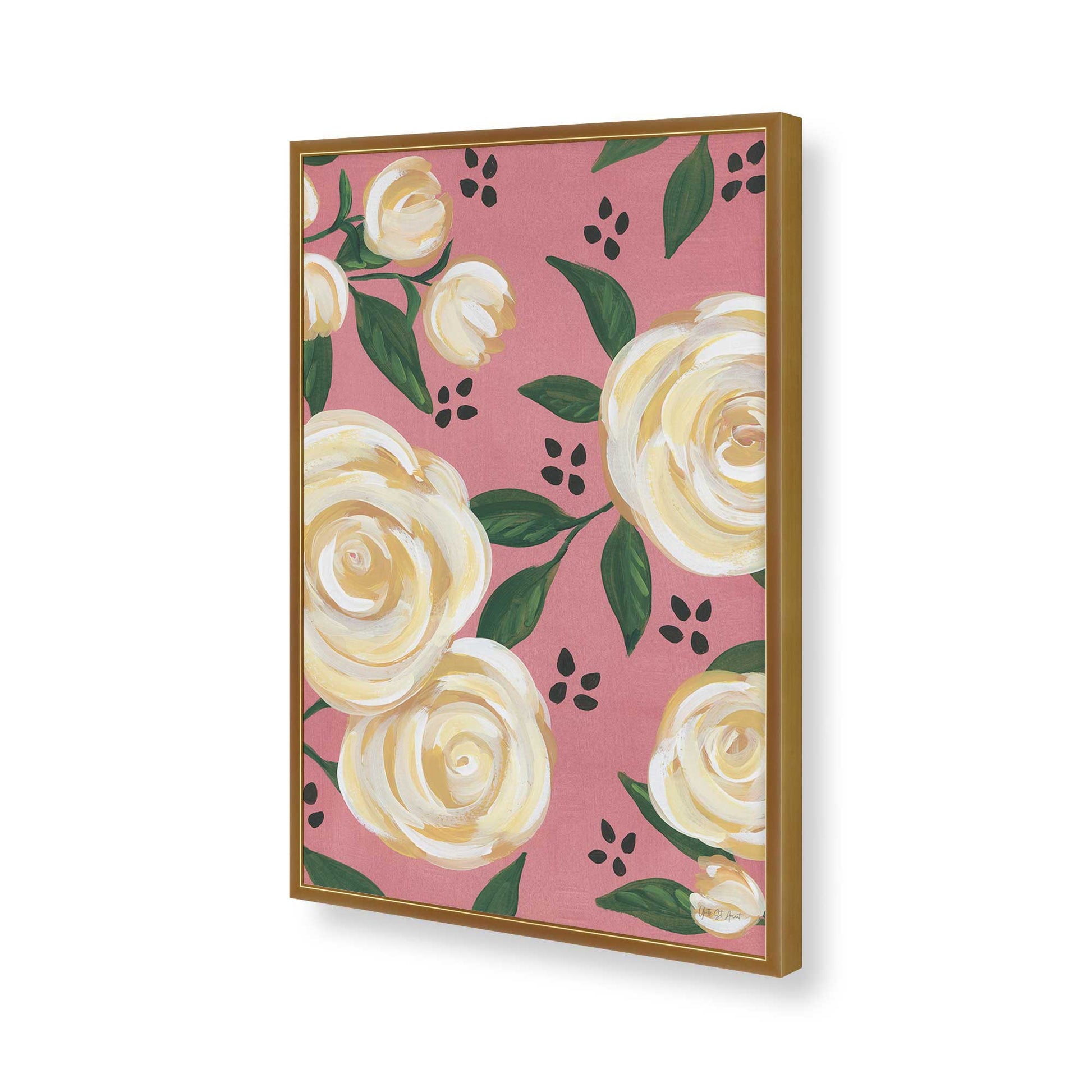 [Color:Polished Gold], Picture of art in a Polished Gold frame of the corner