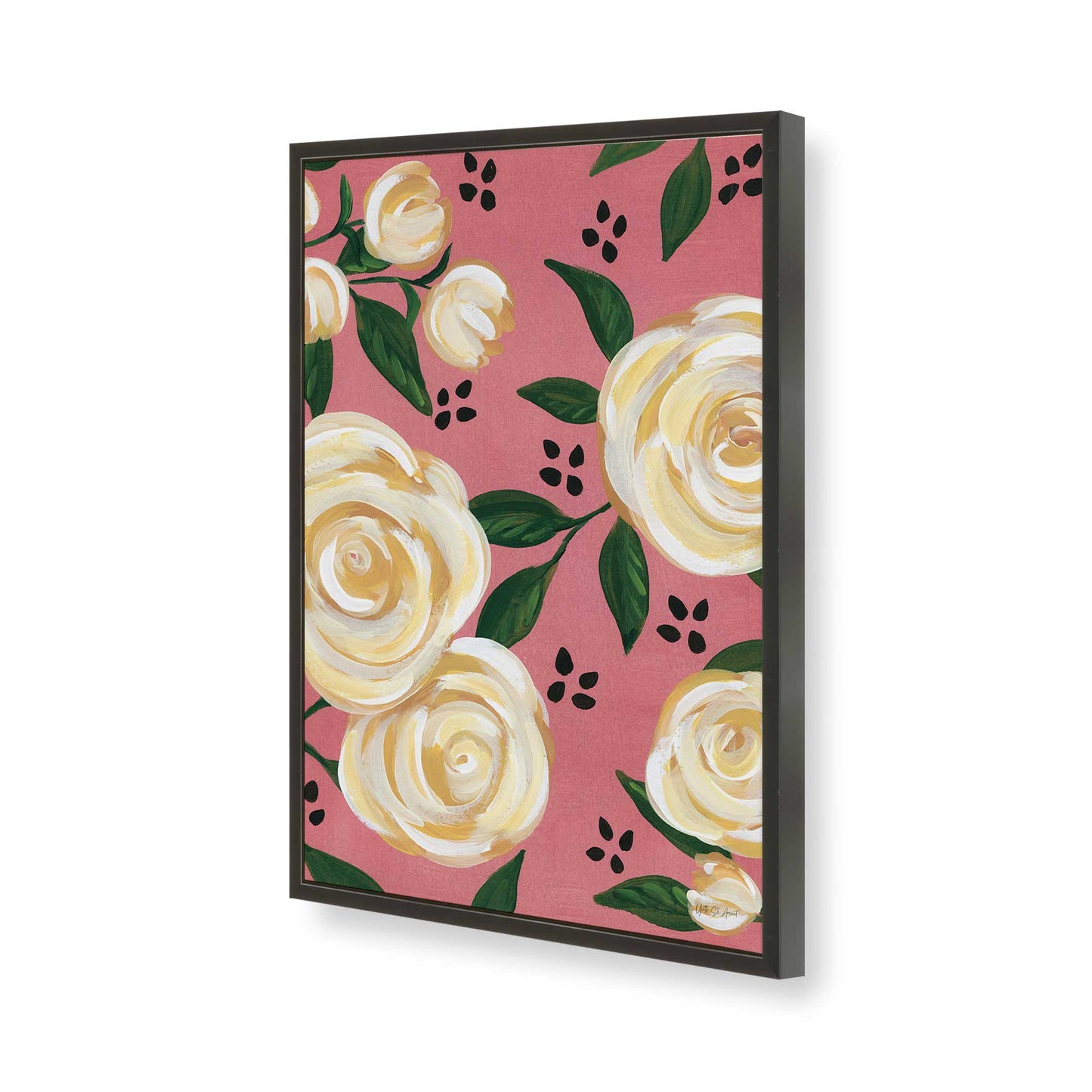 [Color:Satin Black], Picture of art in a Satin Black frame of the corner