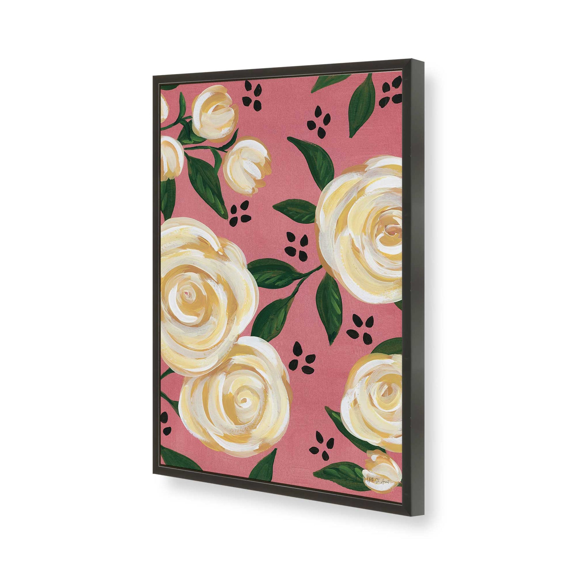 [Color:Satin Black], Picture of art in a Satin Black frame of the corner