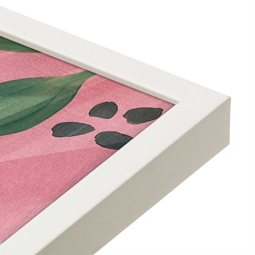 [Color:Opaque White], Picture of art in a Opaque White frame at an angle