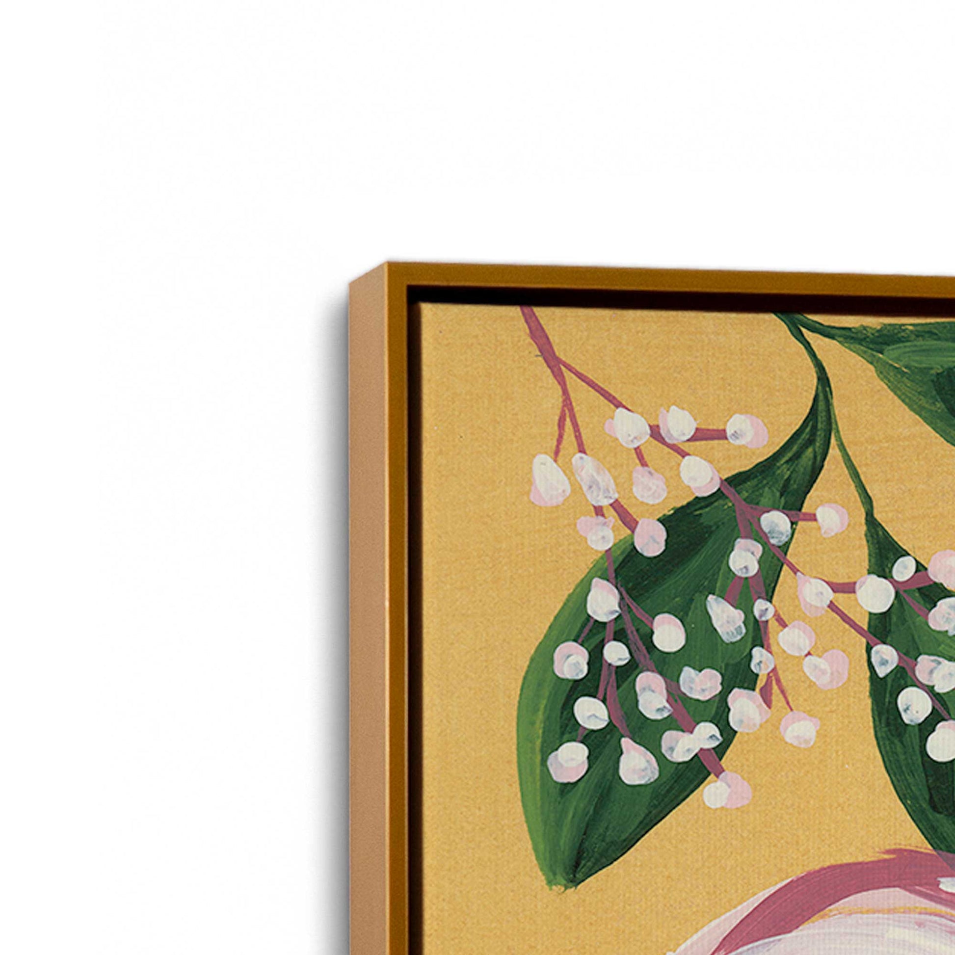 [Color:Polished Gold], Picture of art in a Polished Gold frame at an angle