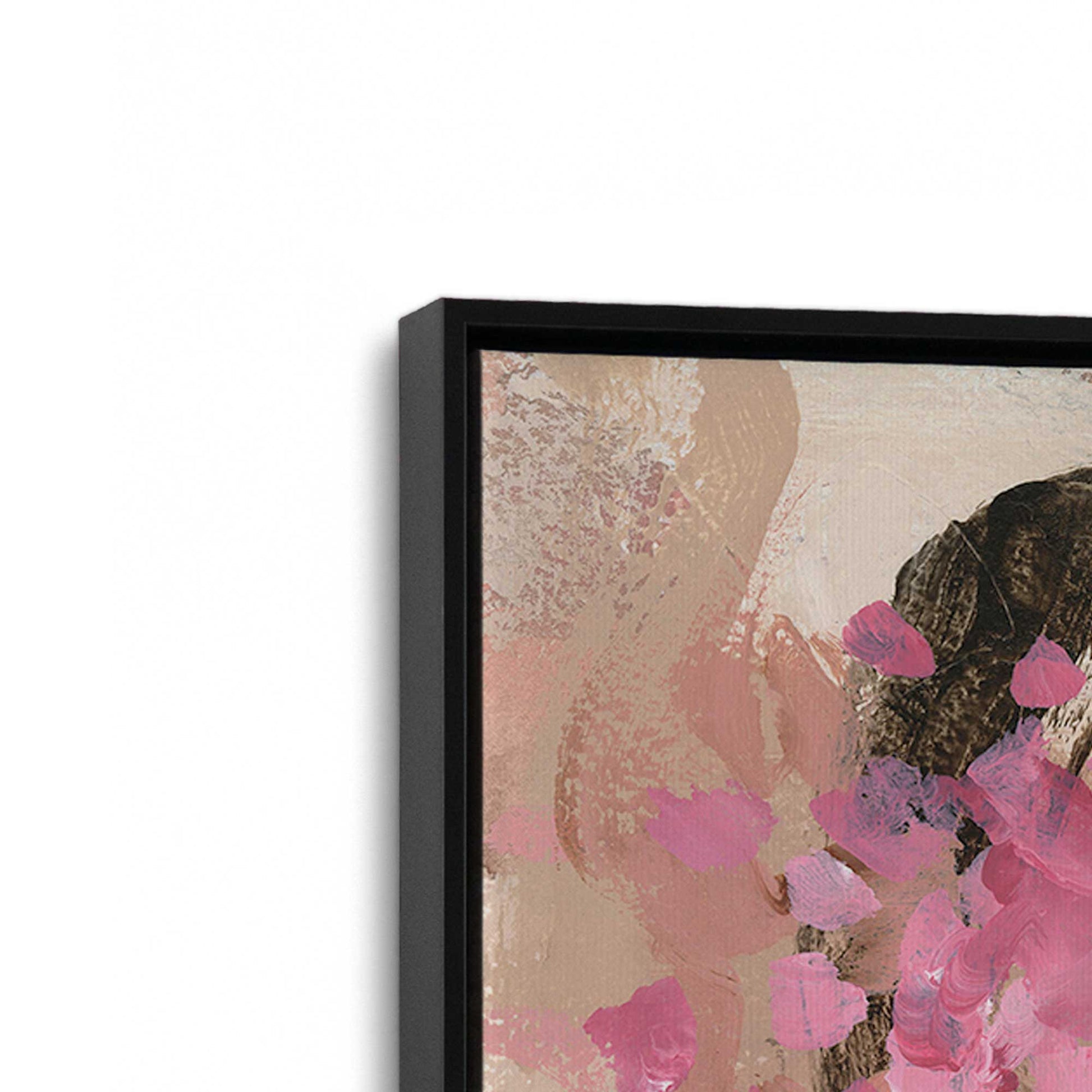 [Color:Satin Black], Picture of art in a Satin Black frame at an angle