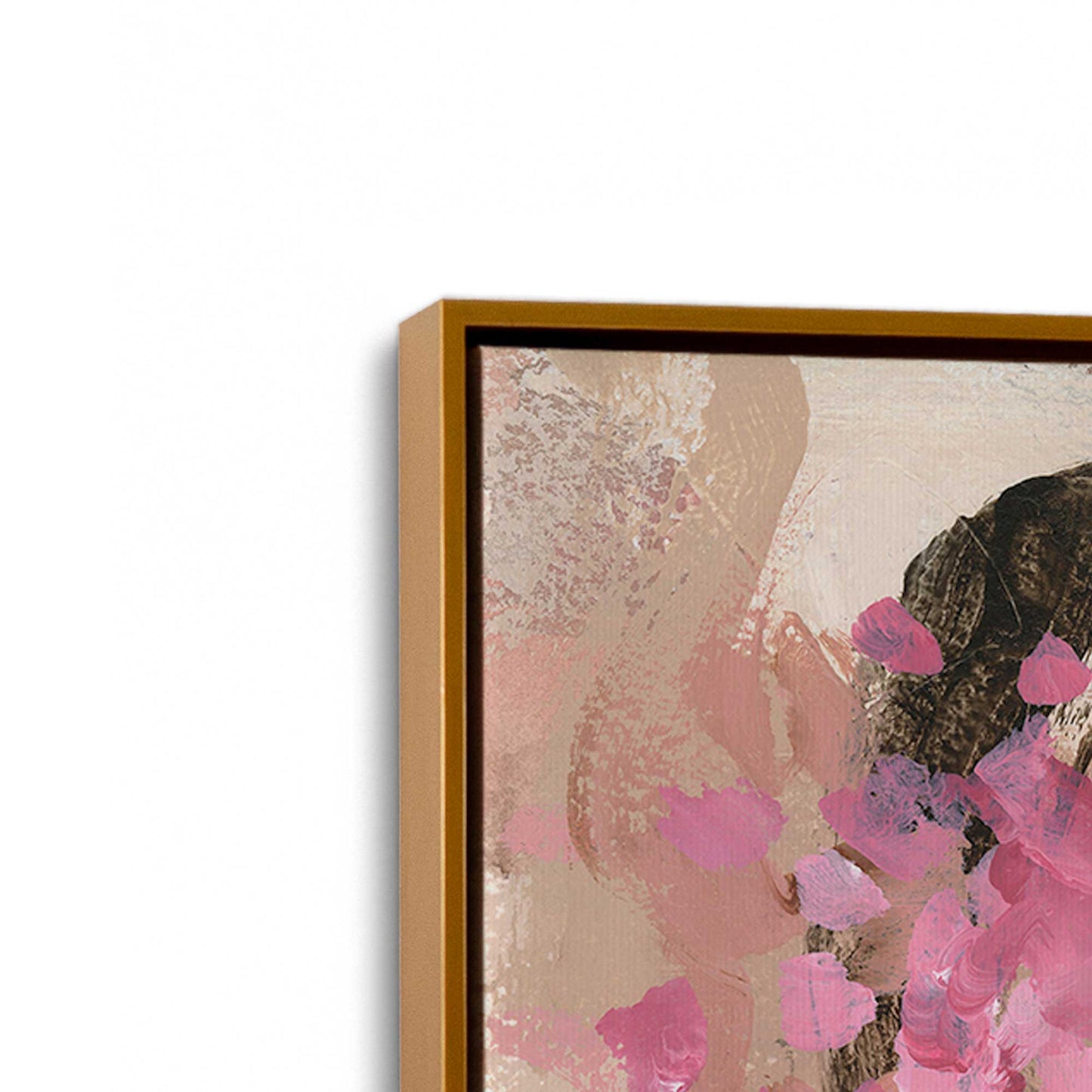 [Color:Polished Gold], Picture of art in a Polished Gold frame at an angle