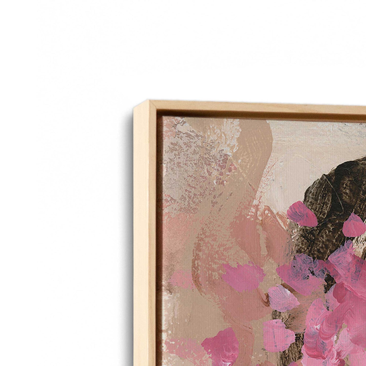 [Color:American Maple], Picture of art in a American Maple frame at an angle