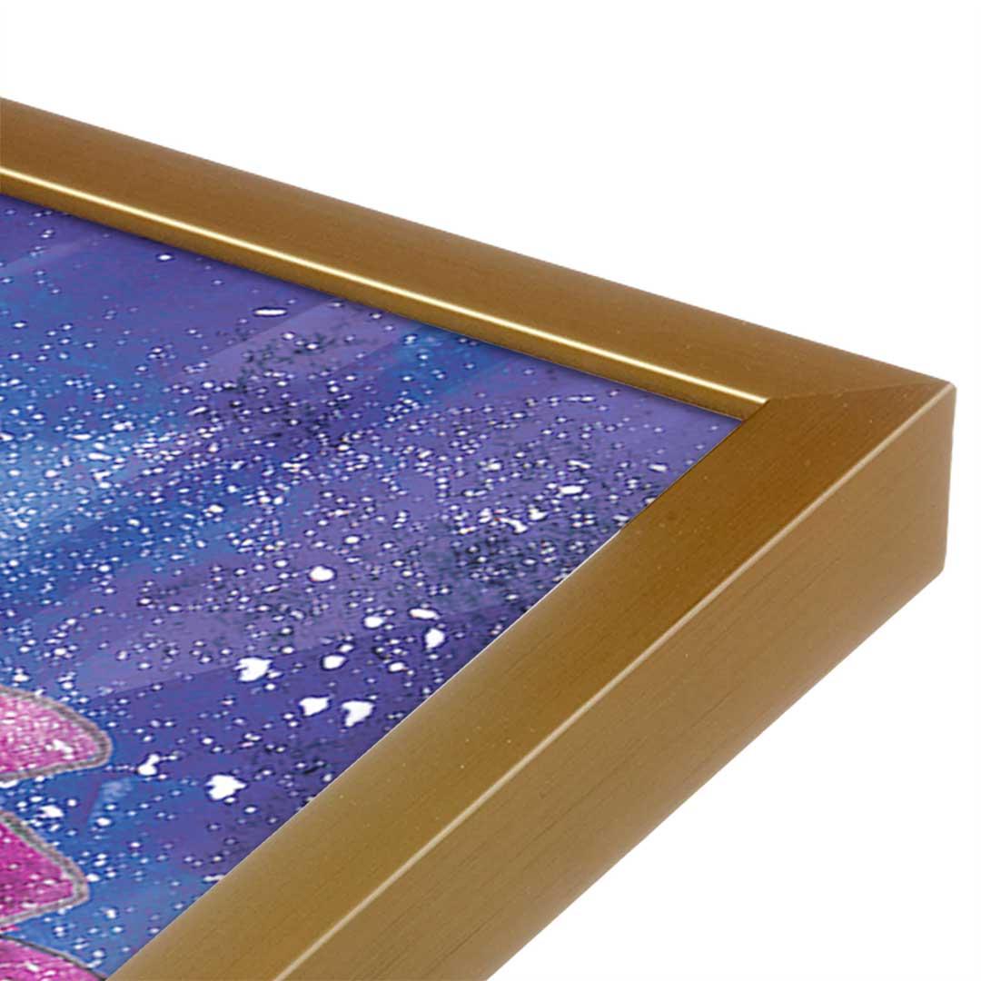 [Color:Polished Gold], Picture of art in a Polished Gold frame at an angle