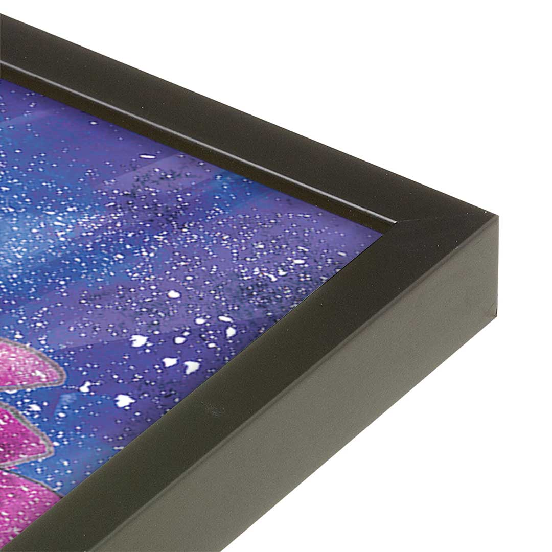 [Color:Satin Black], Picture of art in a Satin Black frame at an angle