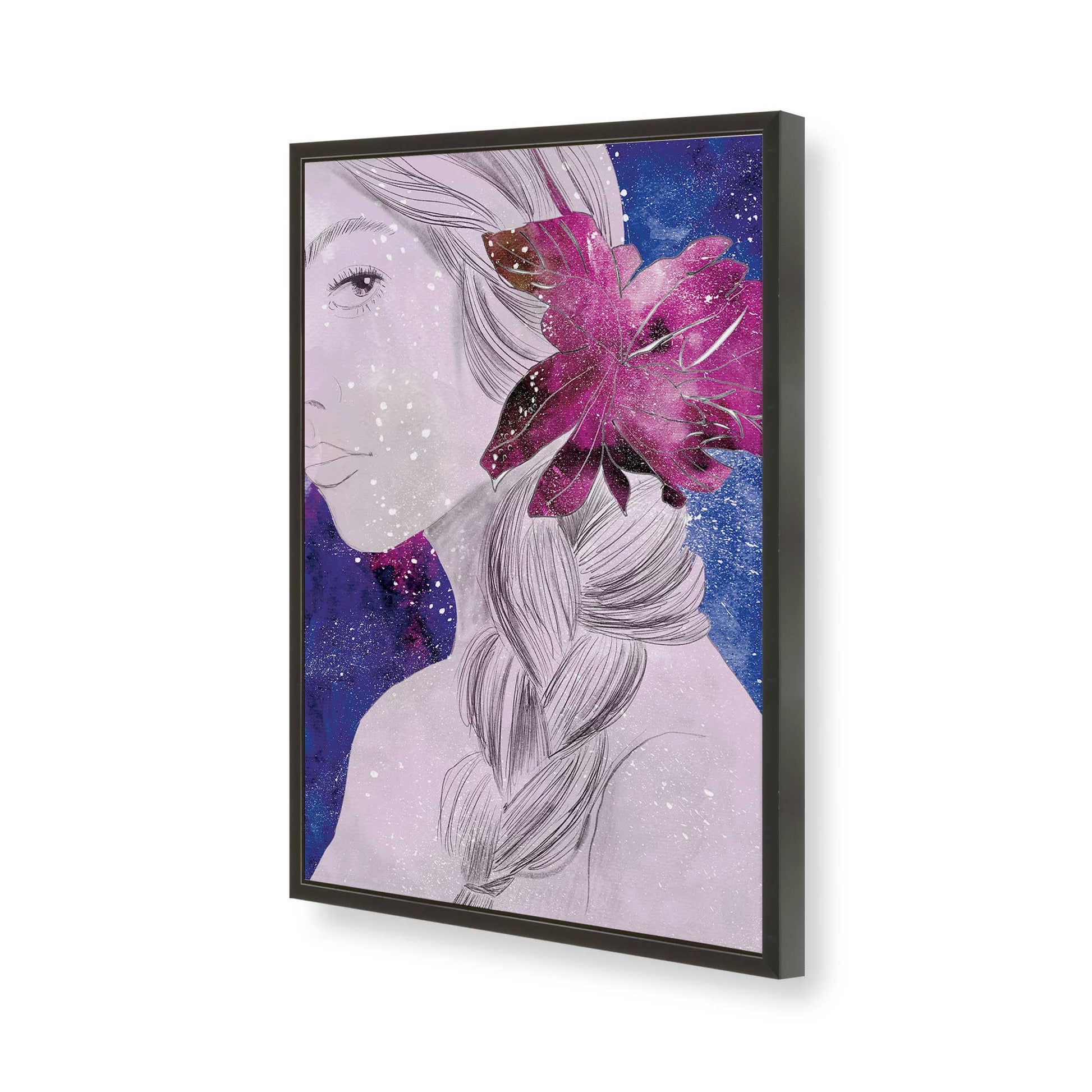 [Color:Satin Black], Picture of art in a Satin Black frame of the corner