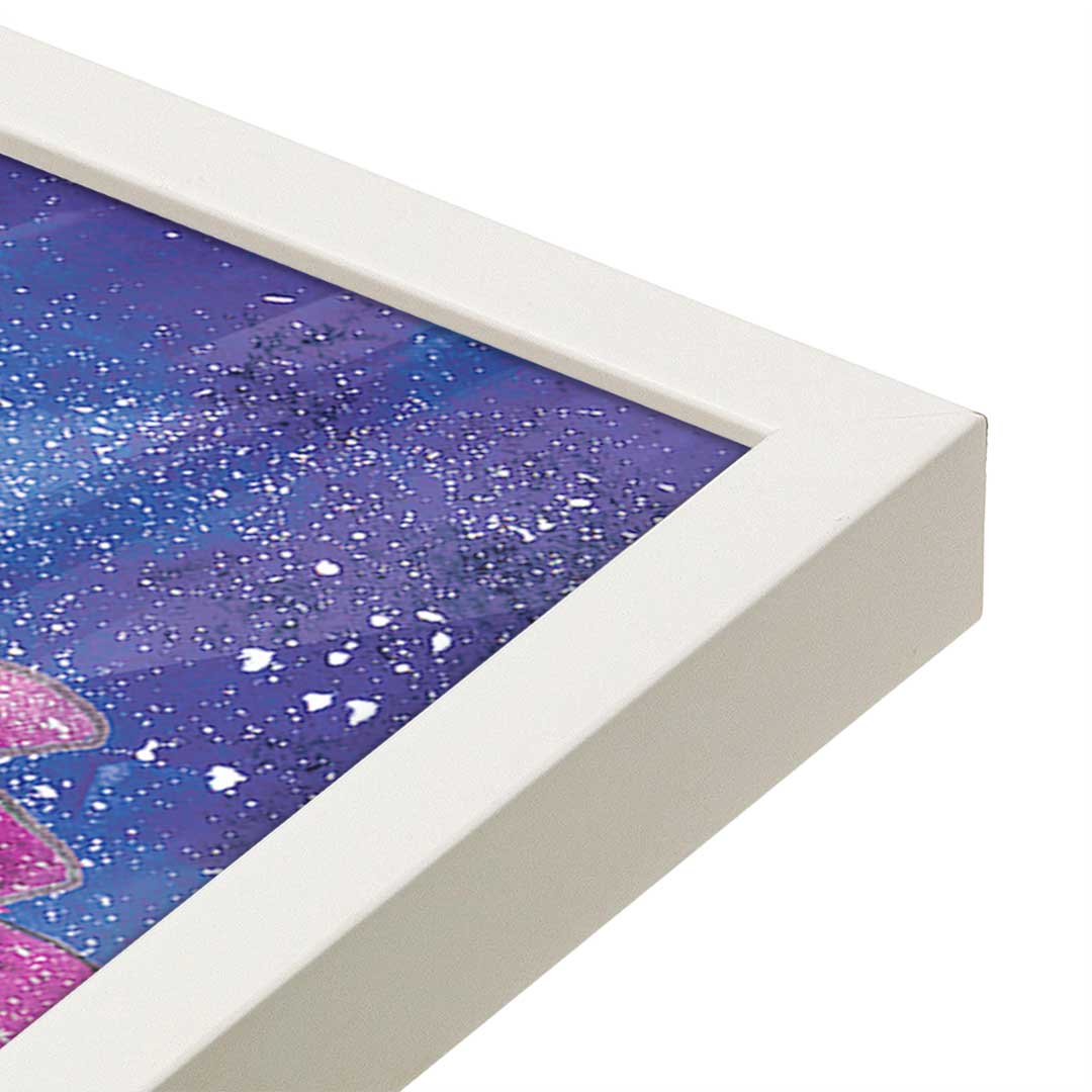 [Color:Opaque White], Picture of art in a Opaque White frame at an angle