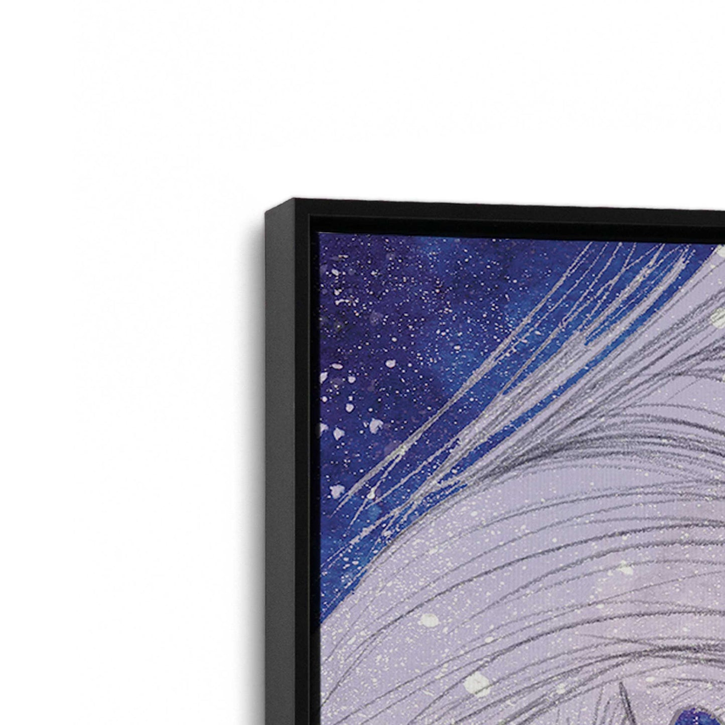 [Color:Satin Black], Picture of art in a Satin Black frame at an angle