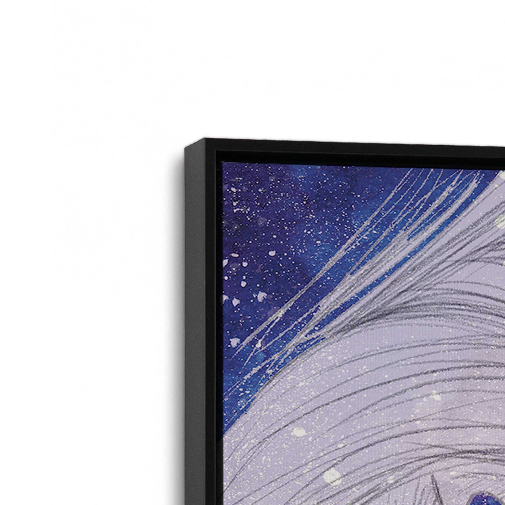 [Color:Satin Black], Picture of art in a Satin Black frame at an angle