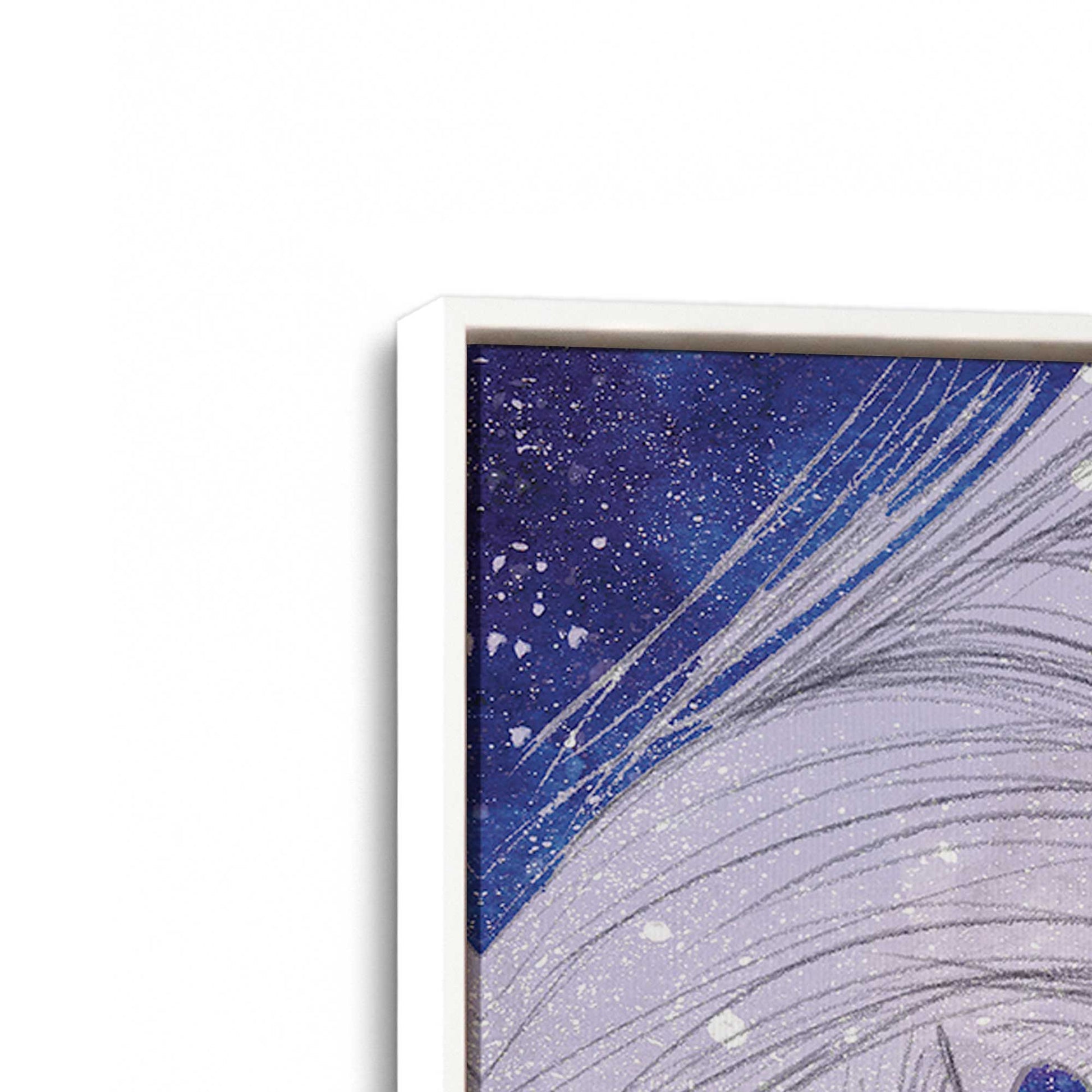 [Color:Opaque White], Picture of art in a White frame at an angle