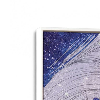 [Color:Opaque White], Picture of art in a White frame at an angle