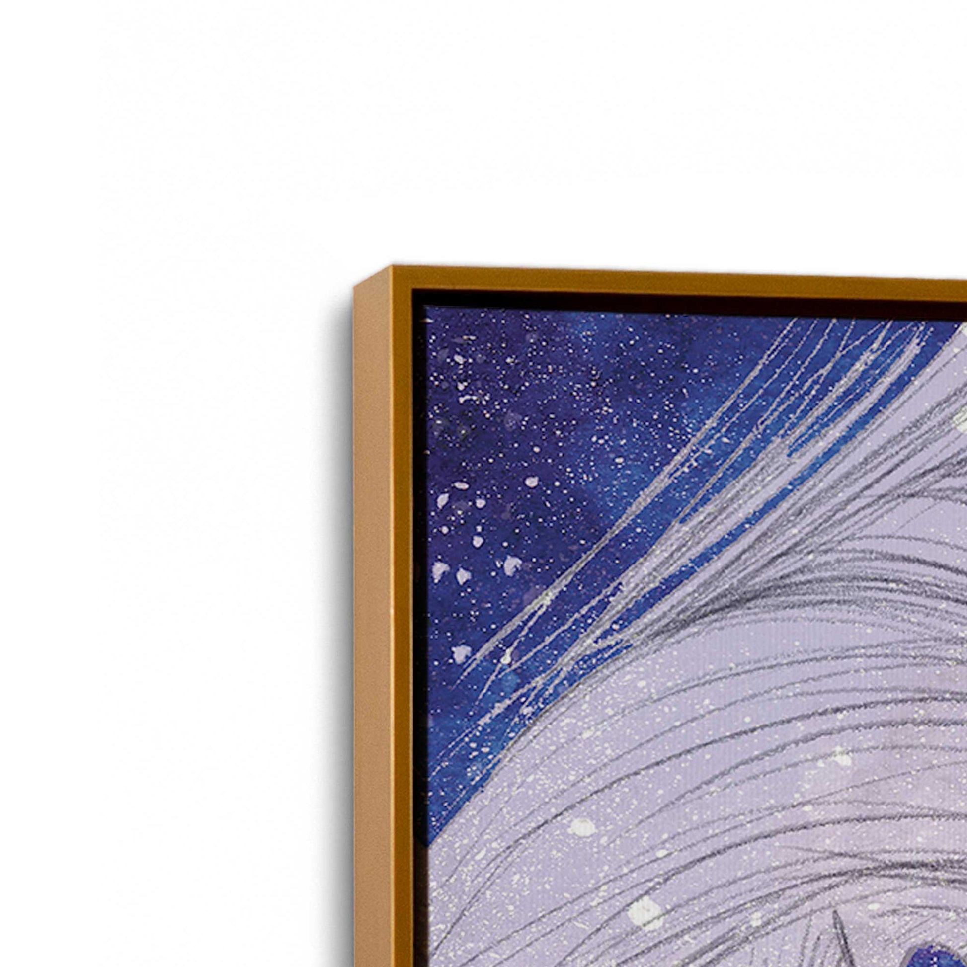 [Color:Polished Gold], Picture of art in a Polished Gold frame at an angle
