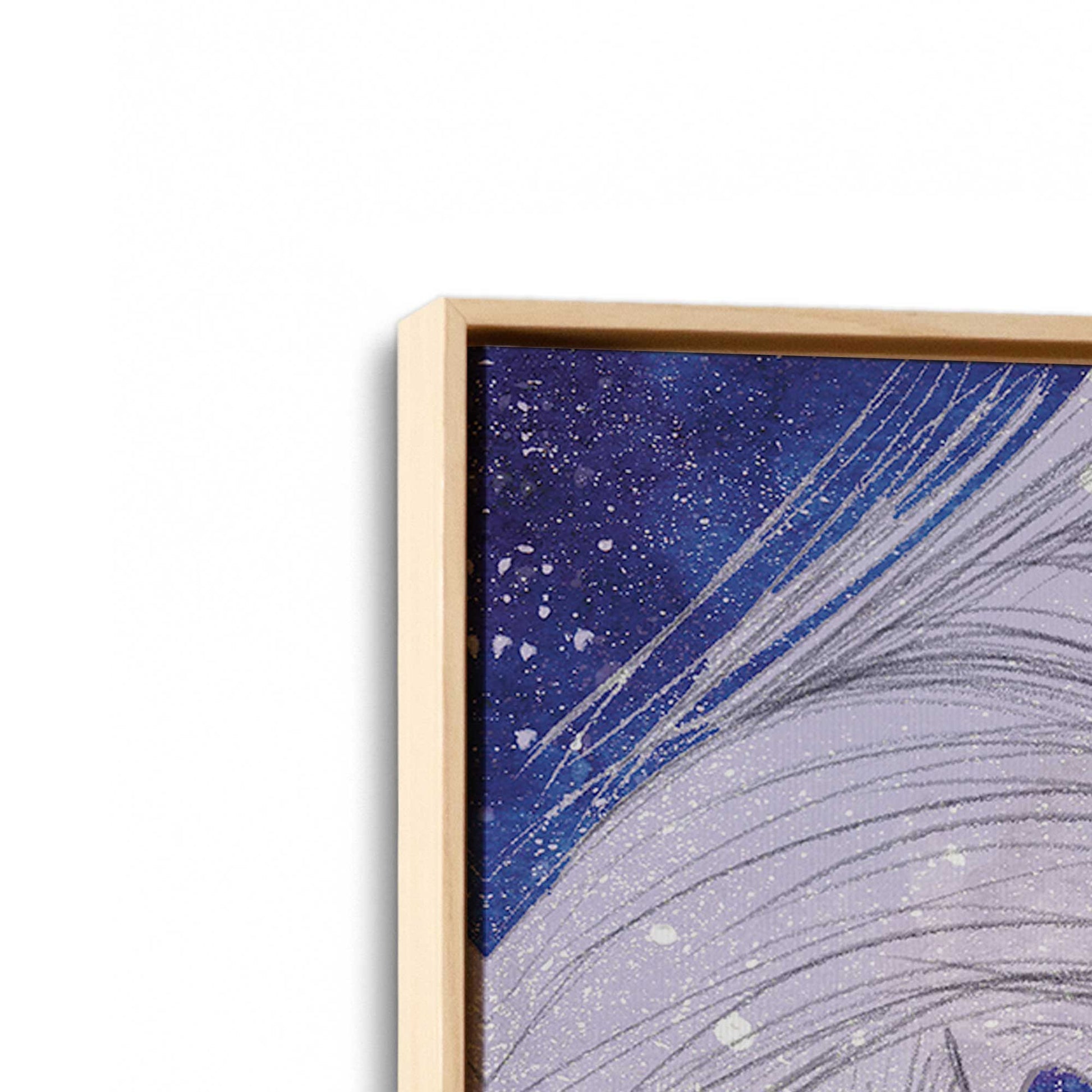[Color:American Maple], Picture of art in a American Maple frame at an angle