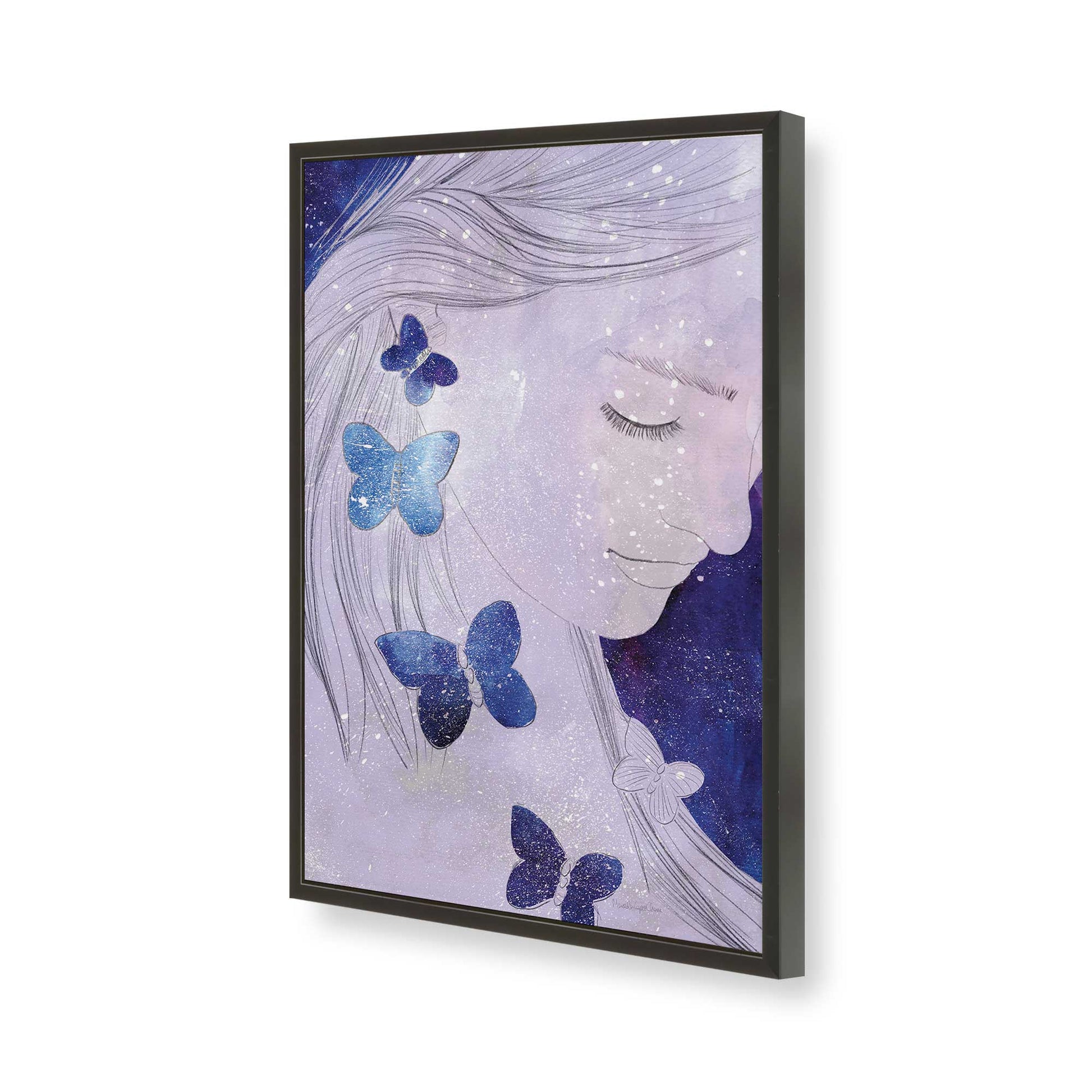 [Color:Satin Black], Picture of art in a Satin Black frame of the corner