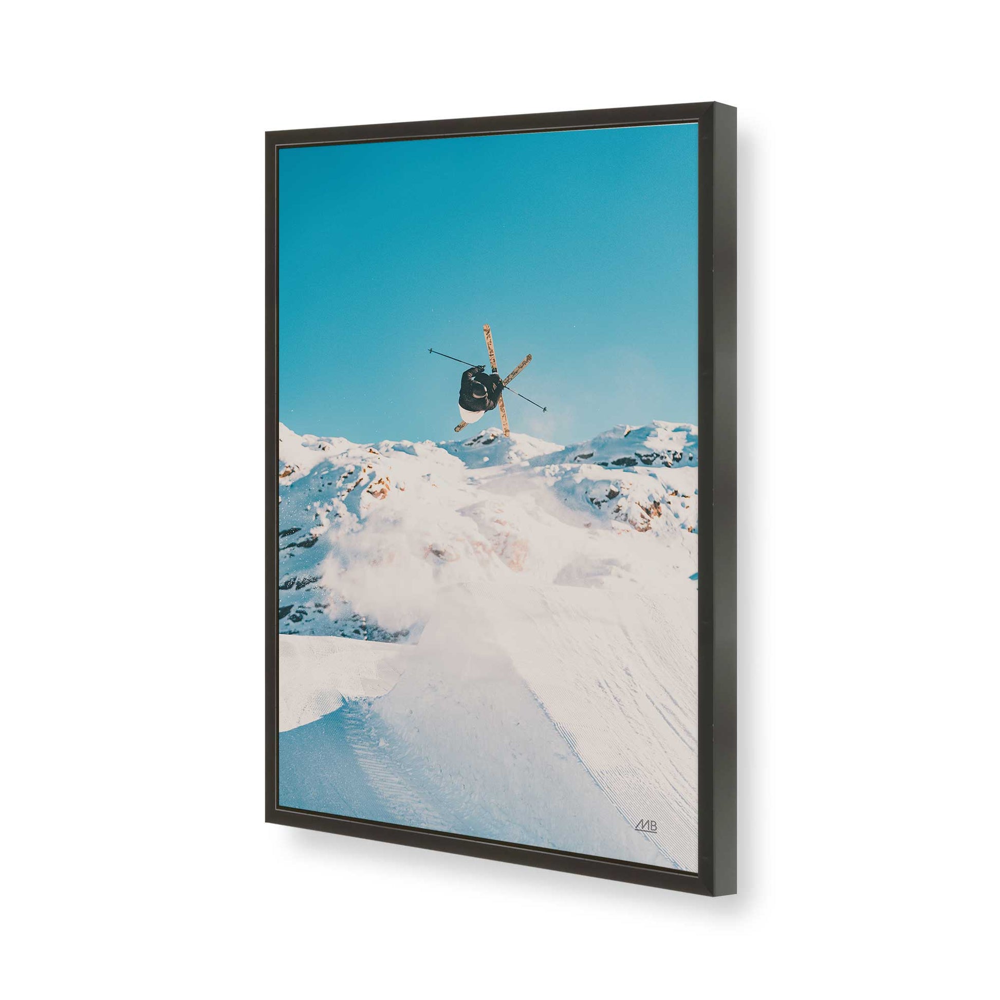 [Color:Satin Black], Picture of art in a Satin Black frame of the corner