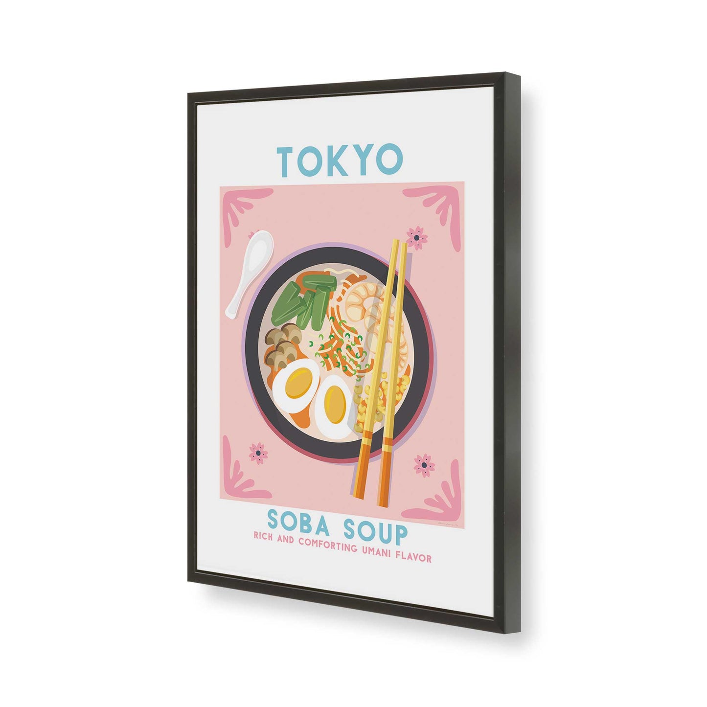 [Color:Satin Black], Picture of art in a Satin Black frame of the corner