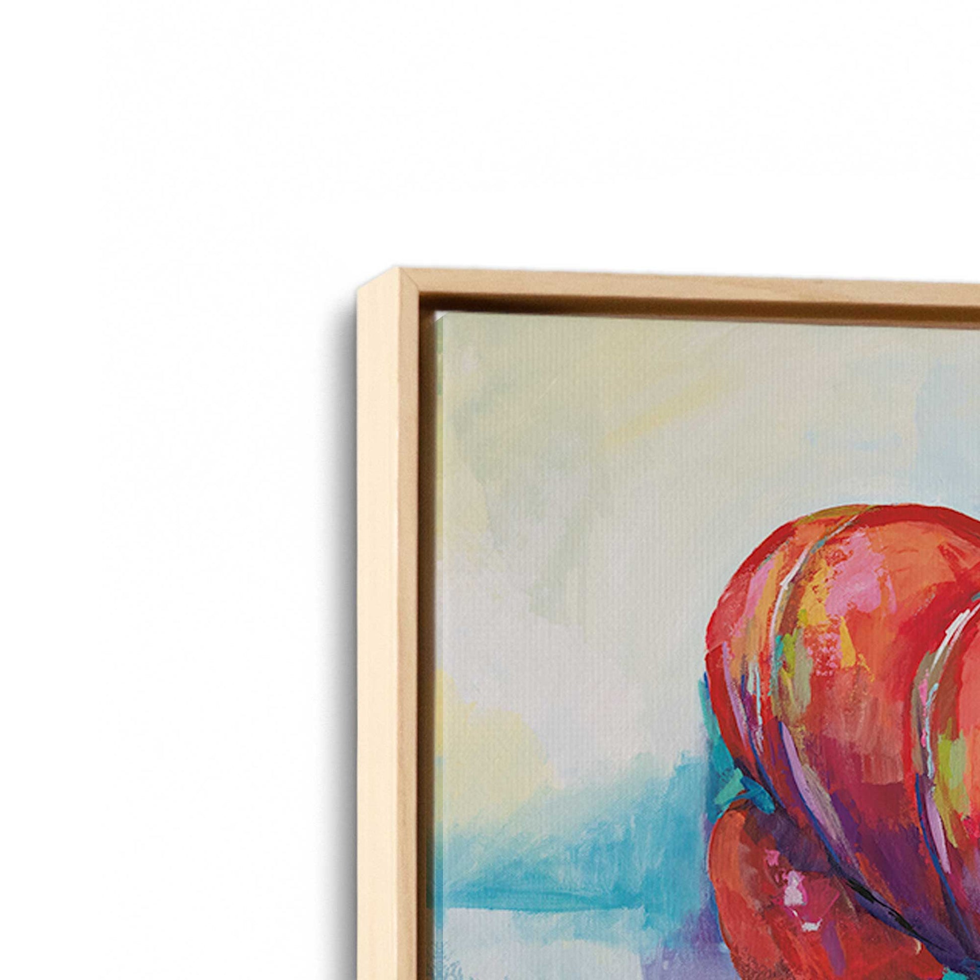 [Color:American Maple], Picture of art in a American Maple frame at an angle