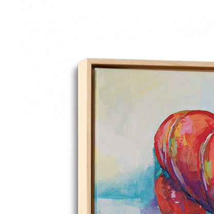 [Color:American Maple], Picture of art in a American Maple frame at an angle