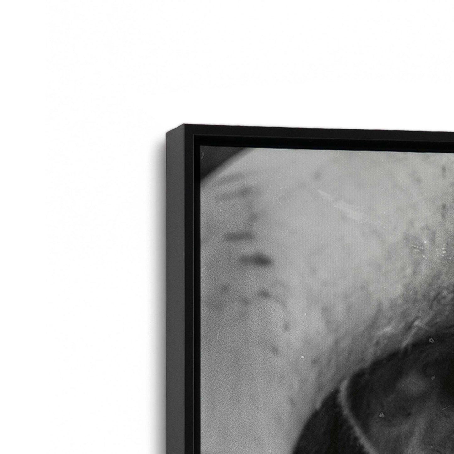 [Color:Satin Black], Picture of art in a Satin Black frame at an angle