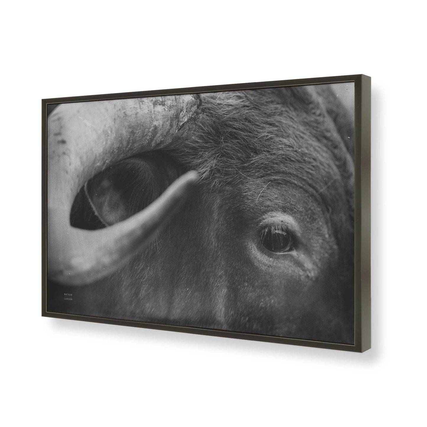[Color:Satin Black], Picture of art in a Satin Black frame of the corner