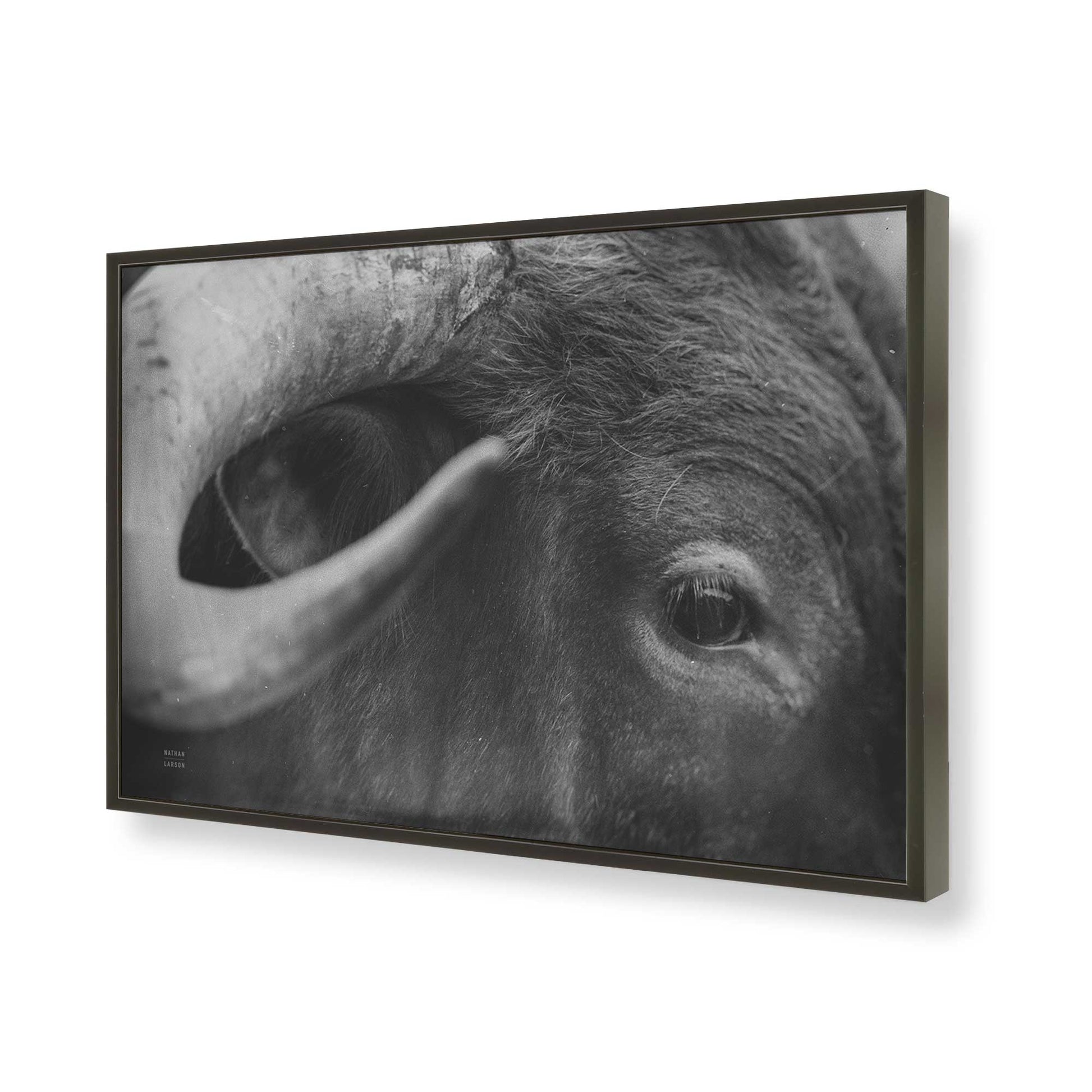 [Color:Satin Black], Picture of art in a Satin Black frame of the corner