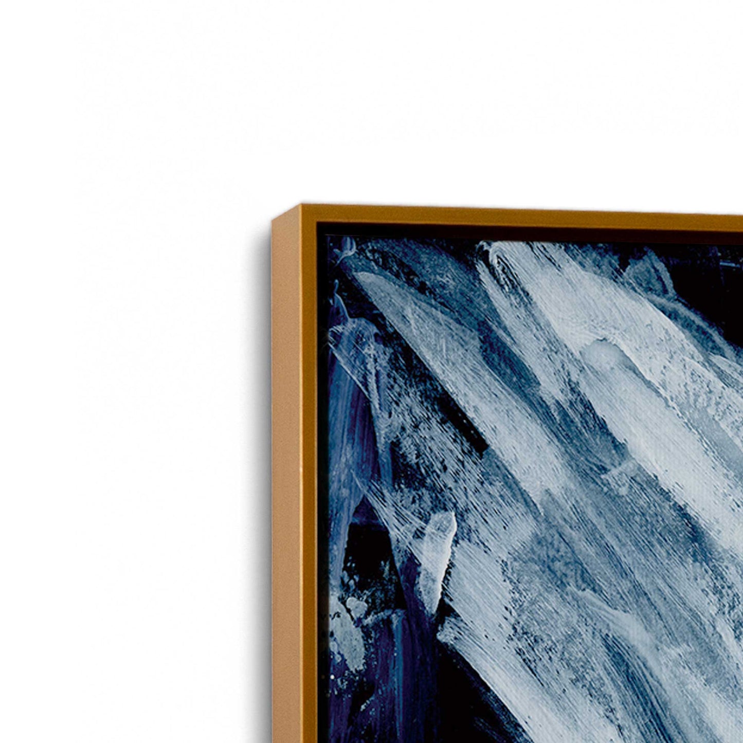 [Color:Polished Gold], Picture of art in a Polished Gold frame at an angle