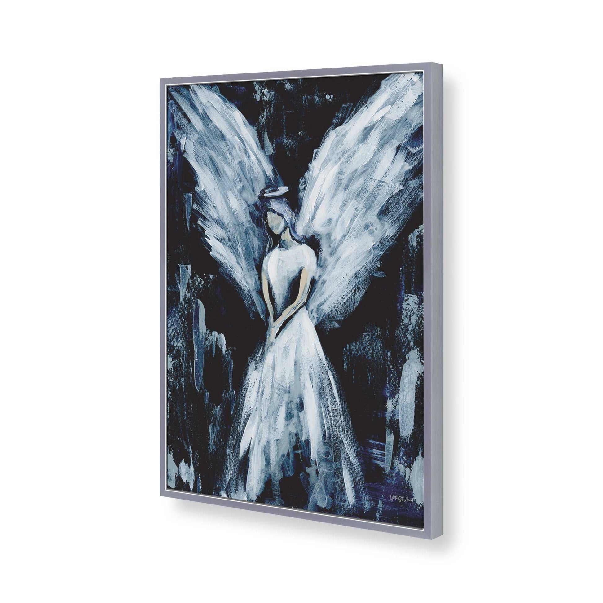 [Color:Polished Chrome], Picture of art in a Polished Chrome frame of the corner