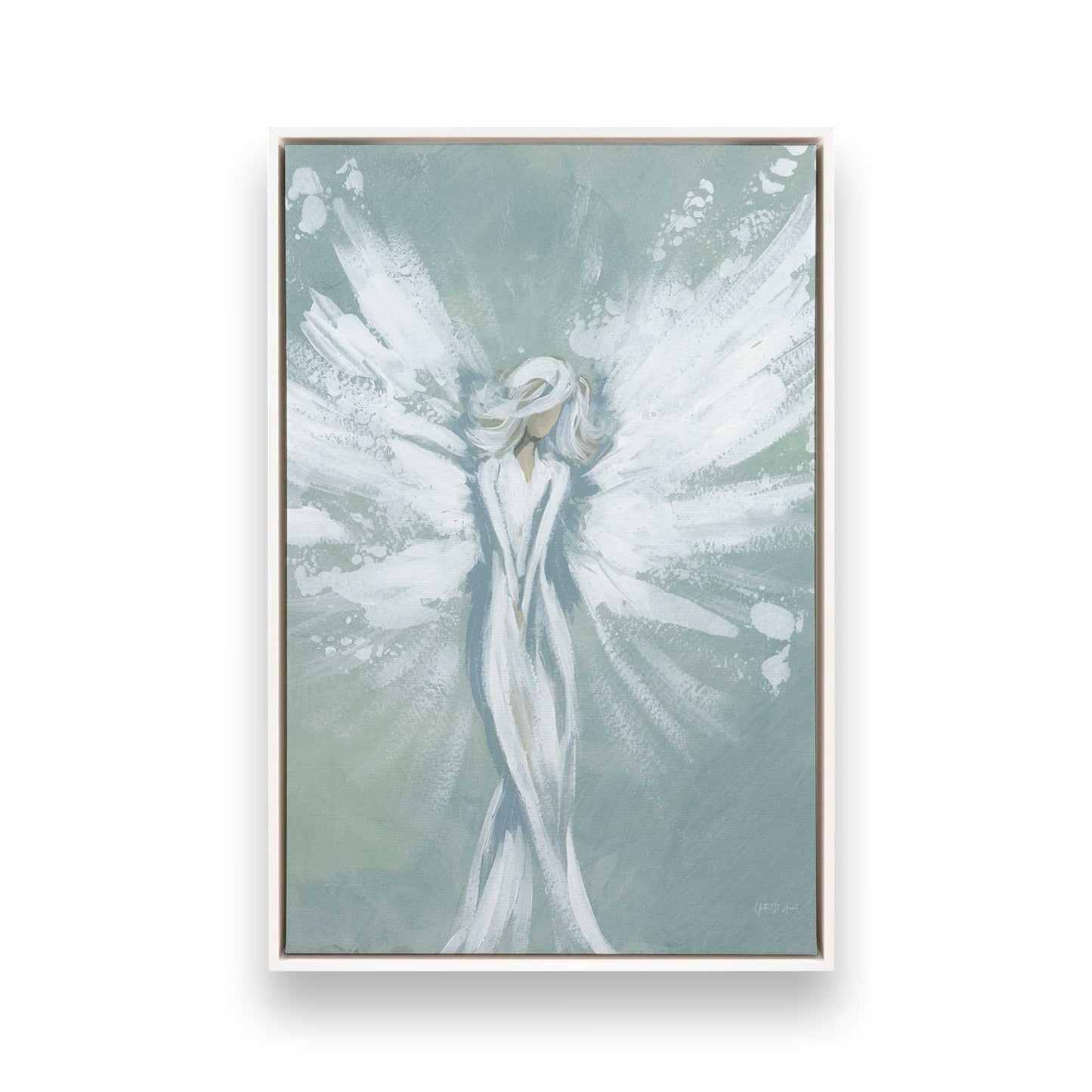 [Color:Opaque White], Picture of art in a White frame