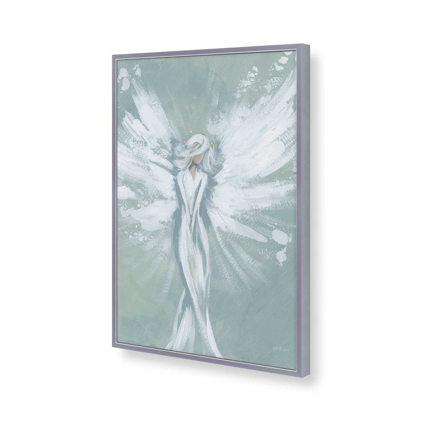 [Color:Polished Chrome], Picture of art in a Polished Chrome frame of the corner