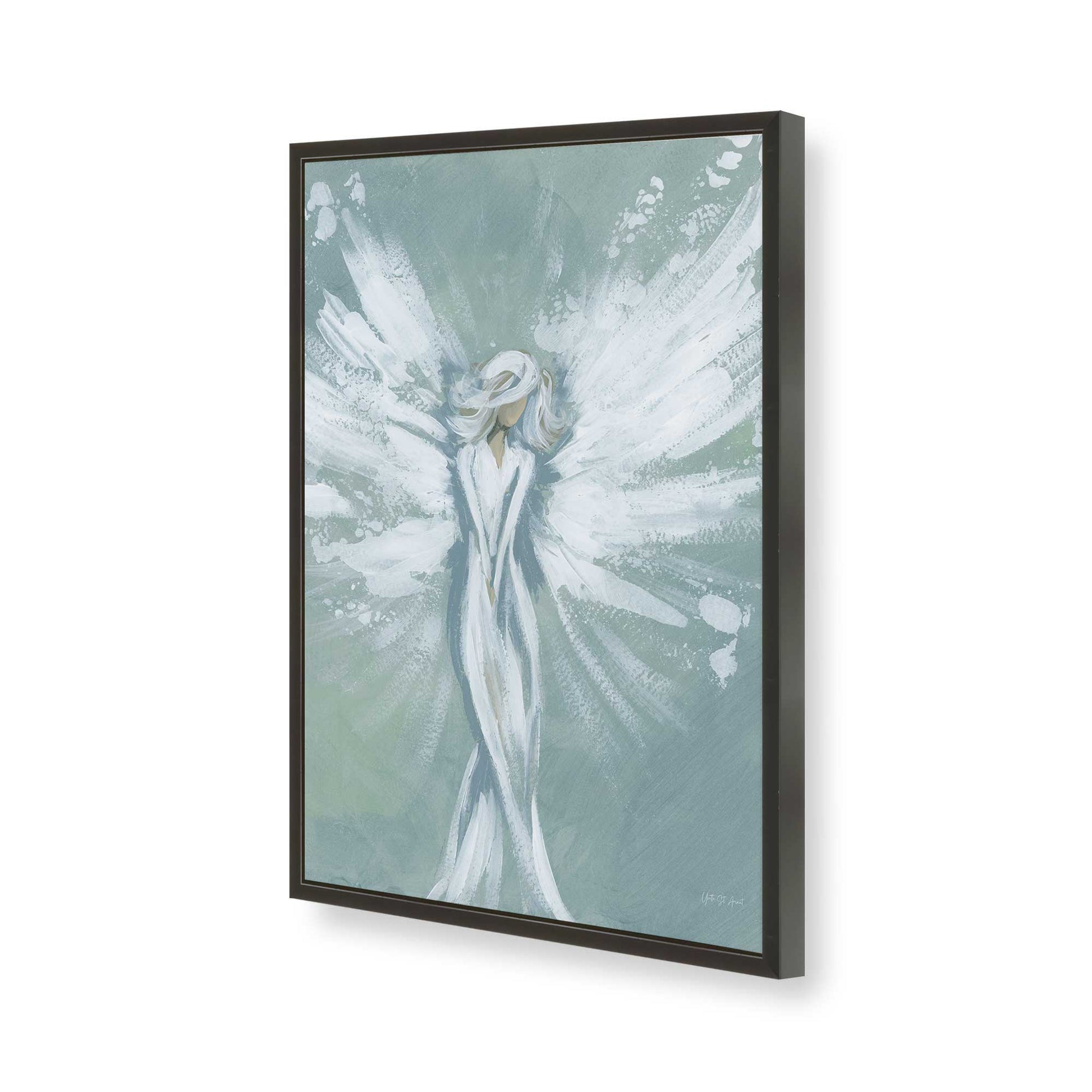 [Color:Satin Black], Picture of art in a Satin Black frame of the corner